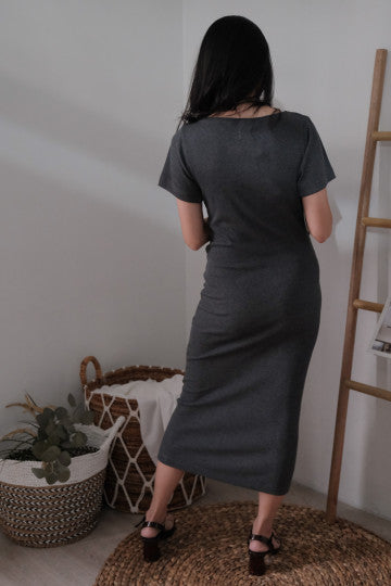 SCARLETT DRESS IN CHARCOAL