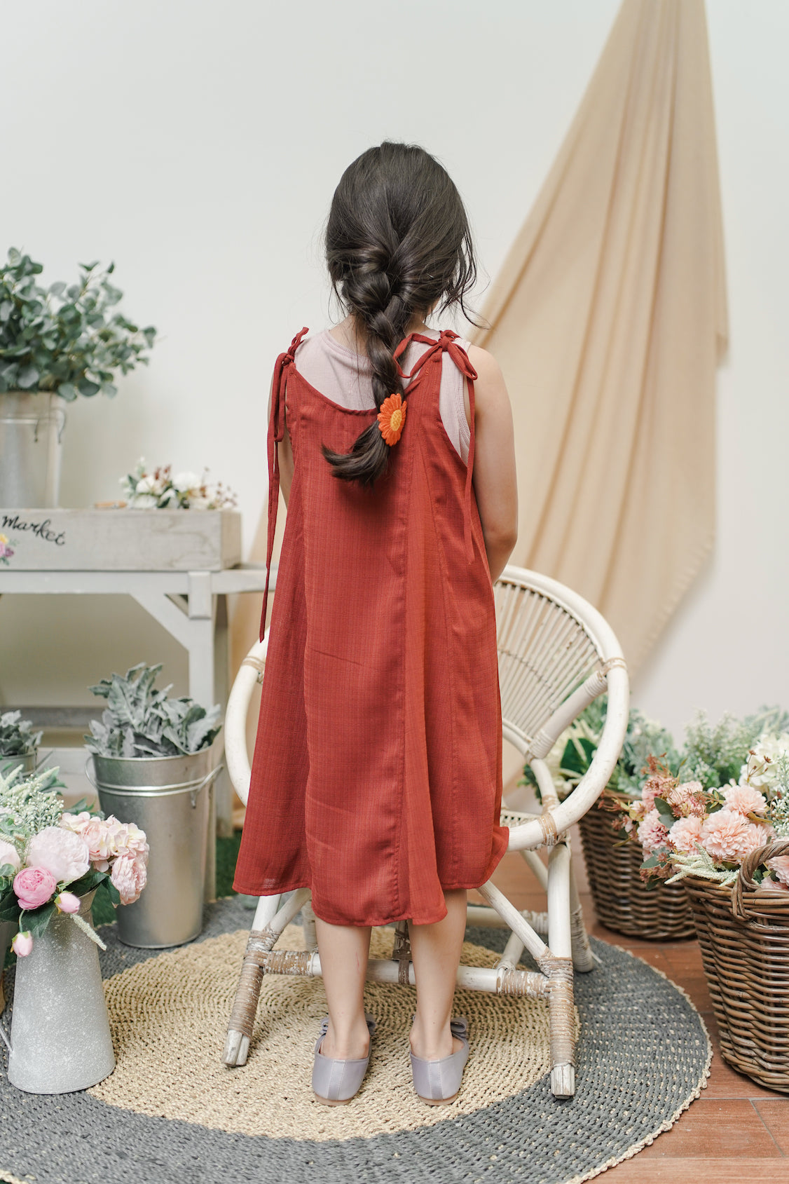 MINI KAERYS DRESS IN FIRE BRICK