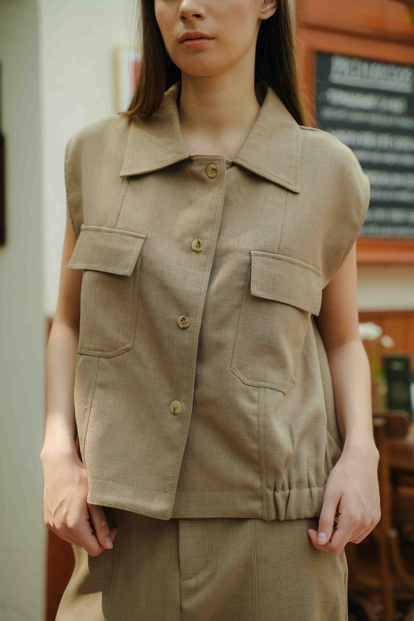 LUCERN TOP IN POSY GREEN