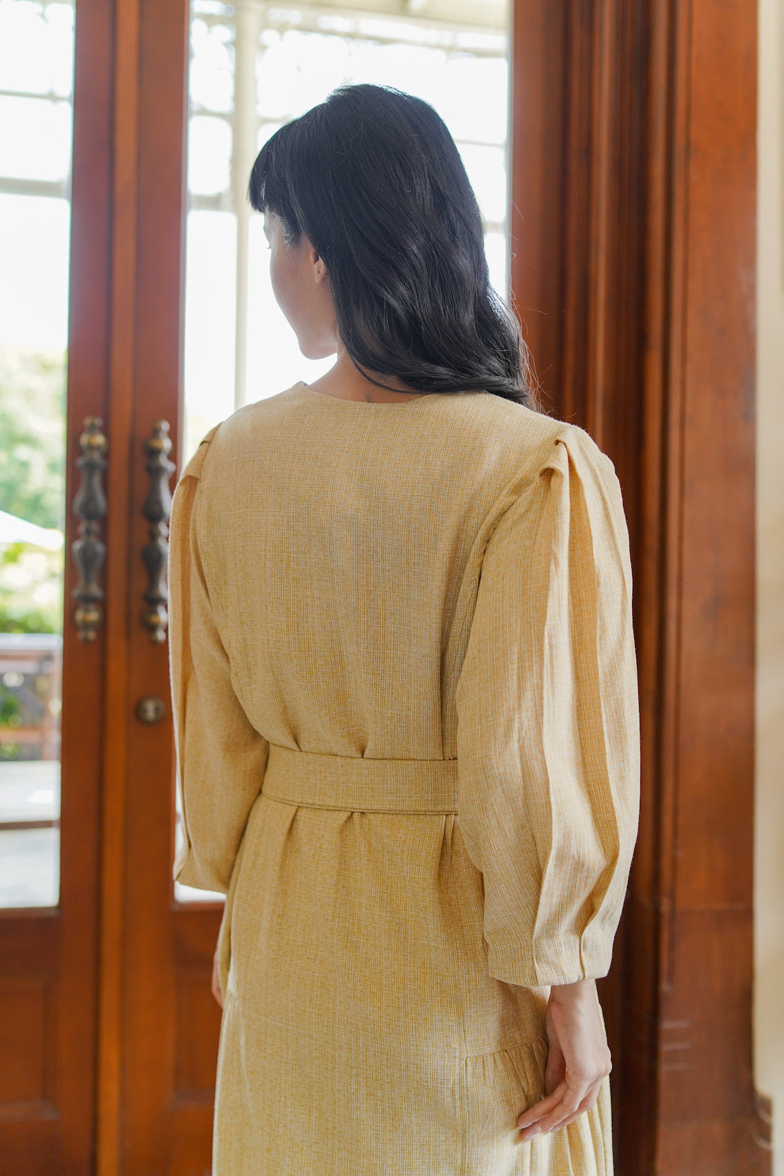 MARGIE DRESS IN SPICY MUSTARD