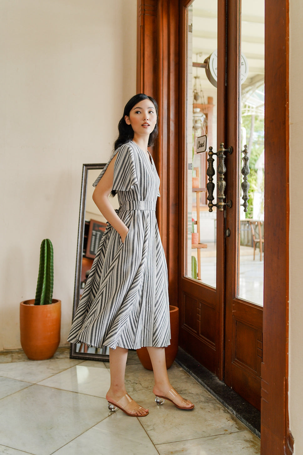 PLIEE DRESS IN BLACK FOREST