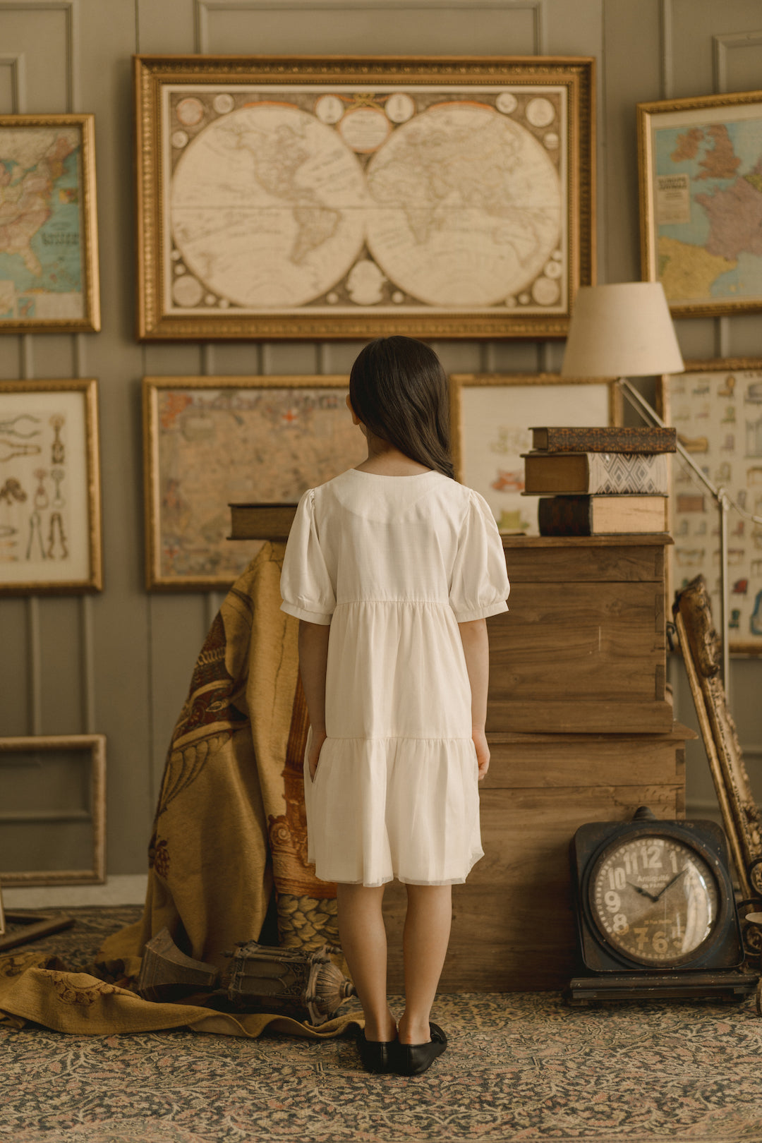 MINI BIANCA DRESS IN PEARL WHITE