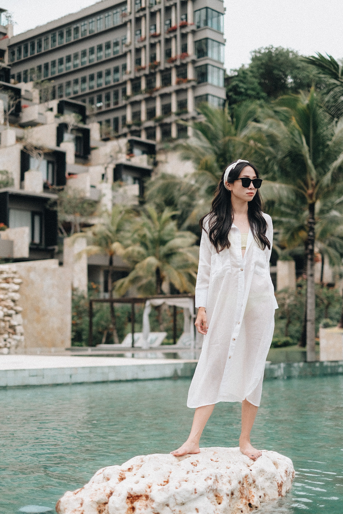 CHRISTIAN SILK DRESS IN FROSTY WHITE