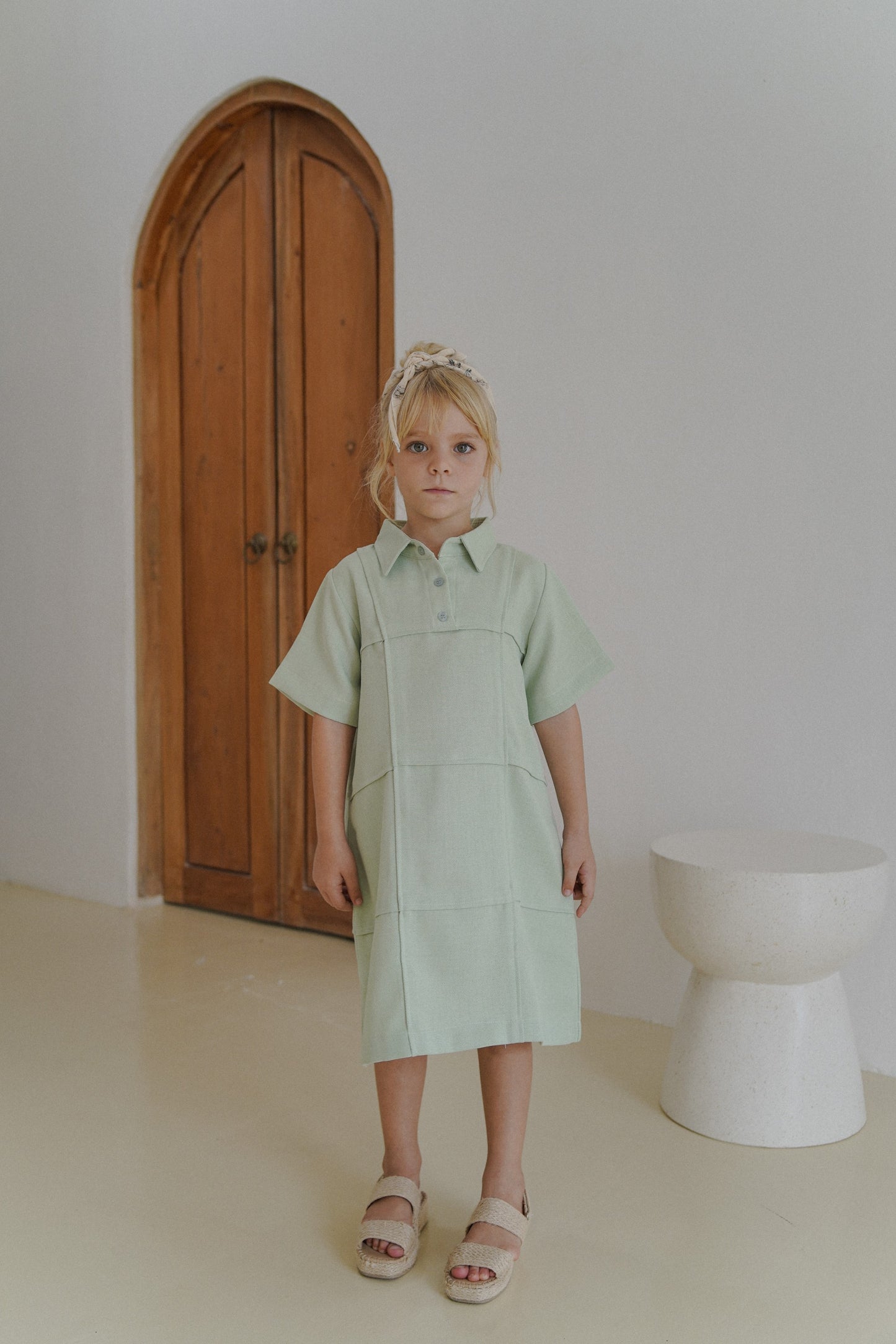 MINI REVERIE DRESS IN GREEN SPROUT