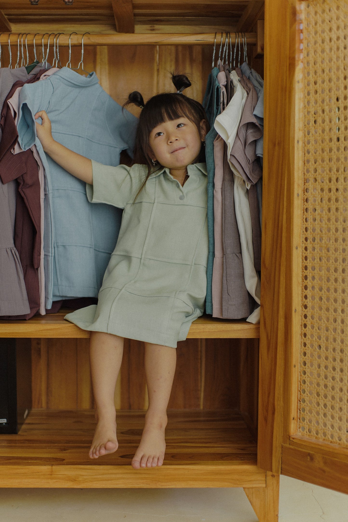MINI REVERIE DRESS IN GREEN SPROUT