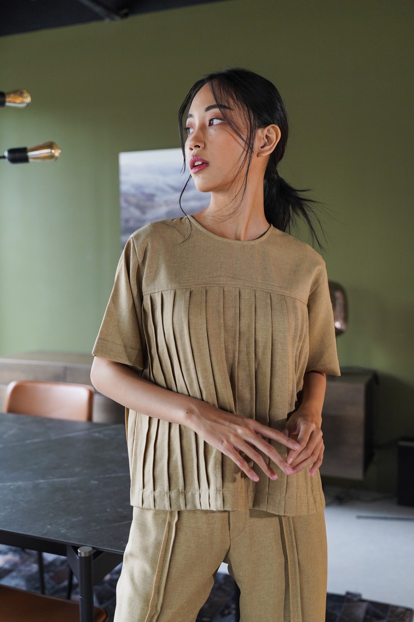 ANYA TOP IN FENNEL SEED