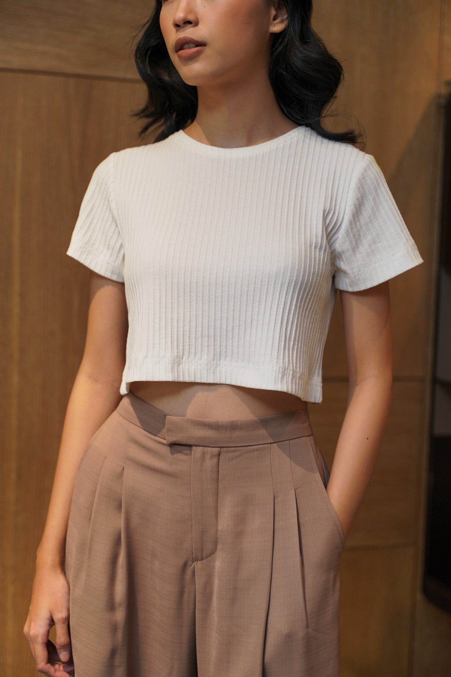 MELL CROP - SLEEVE IN OFFWHITE