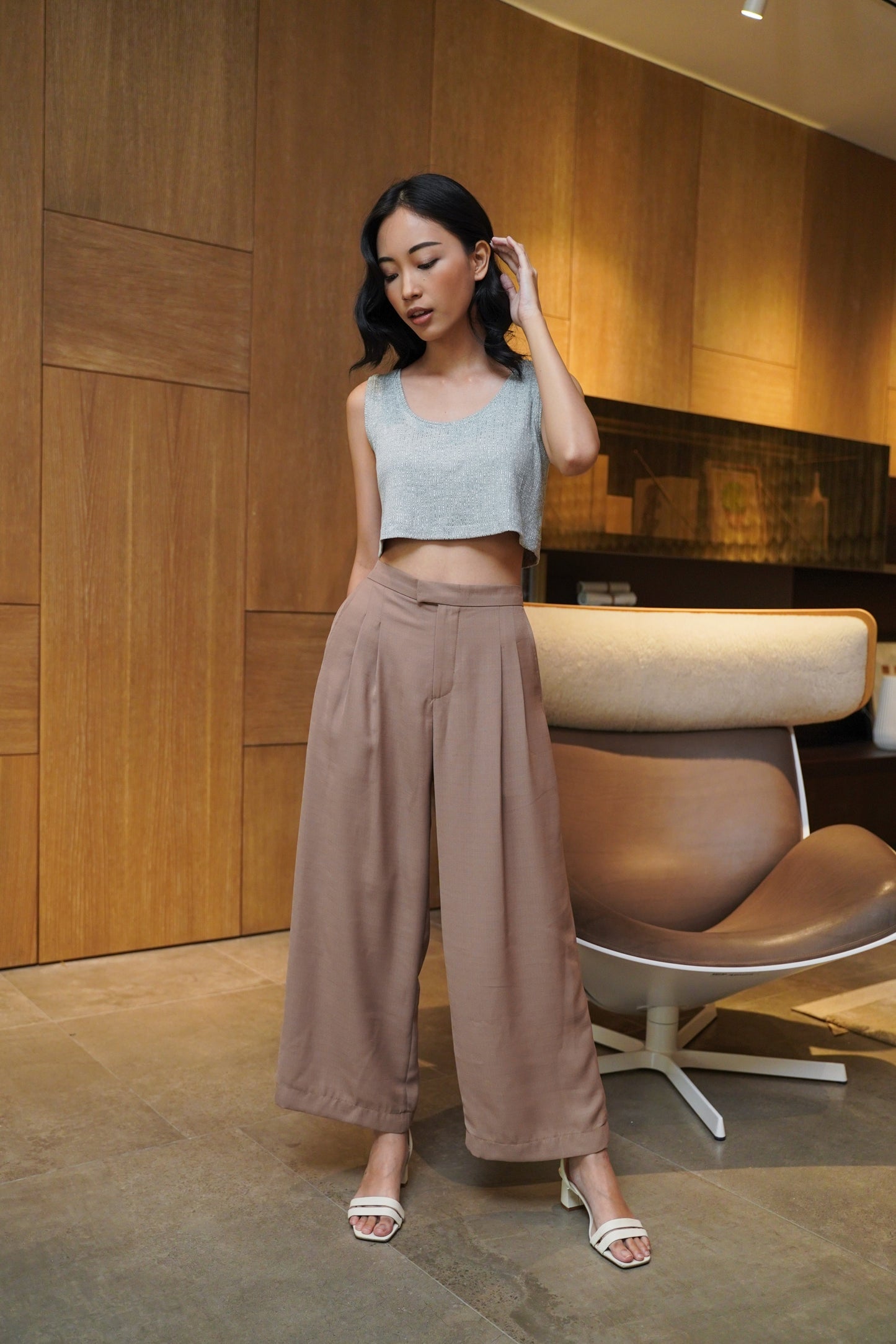 BIGAIL CROP - SLEEVELESS IN SAGE