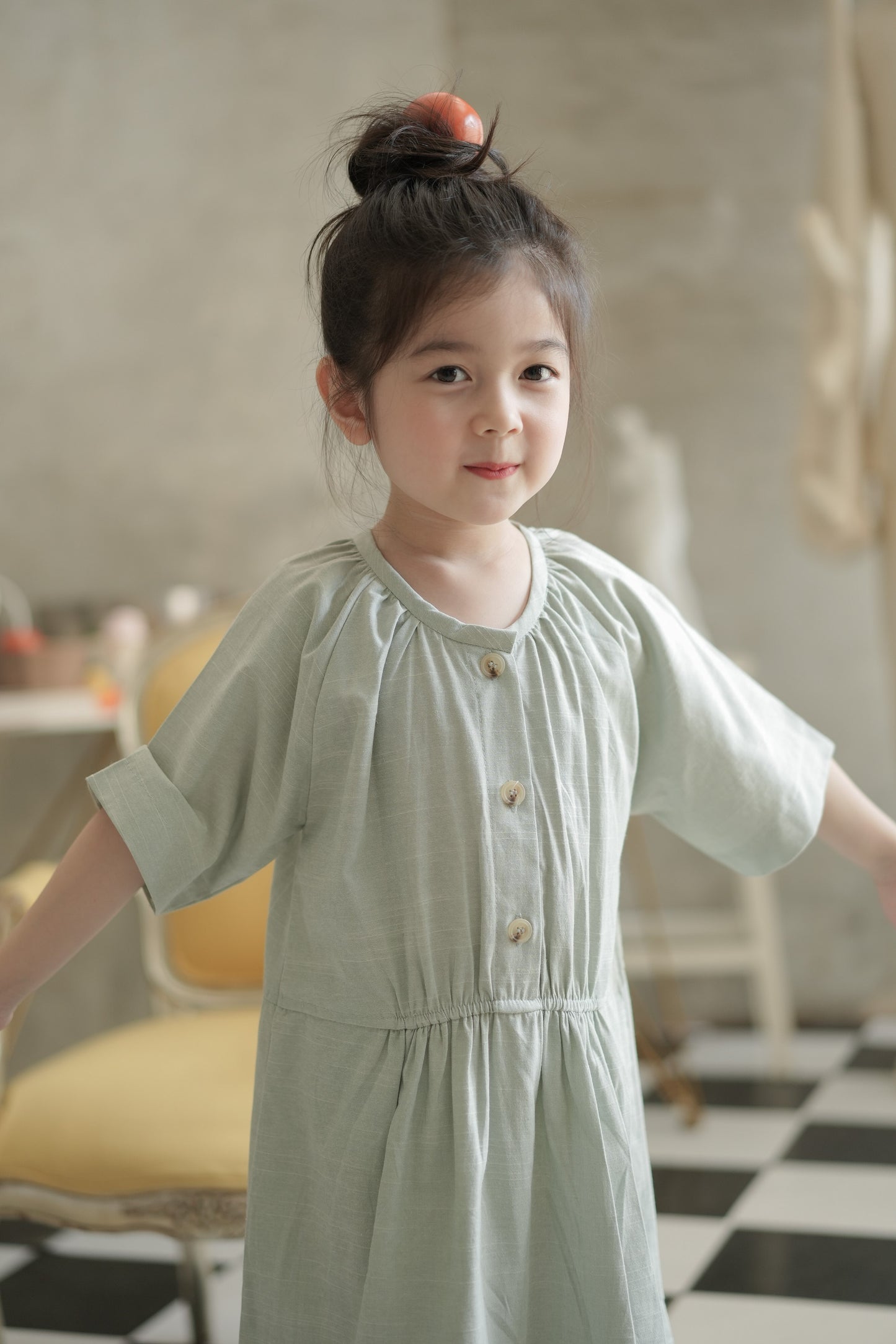 MINI LOU DRESS IN GREEN LILLY