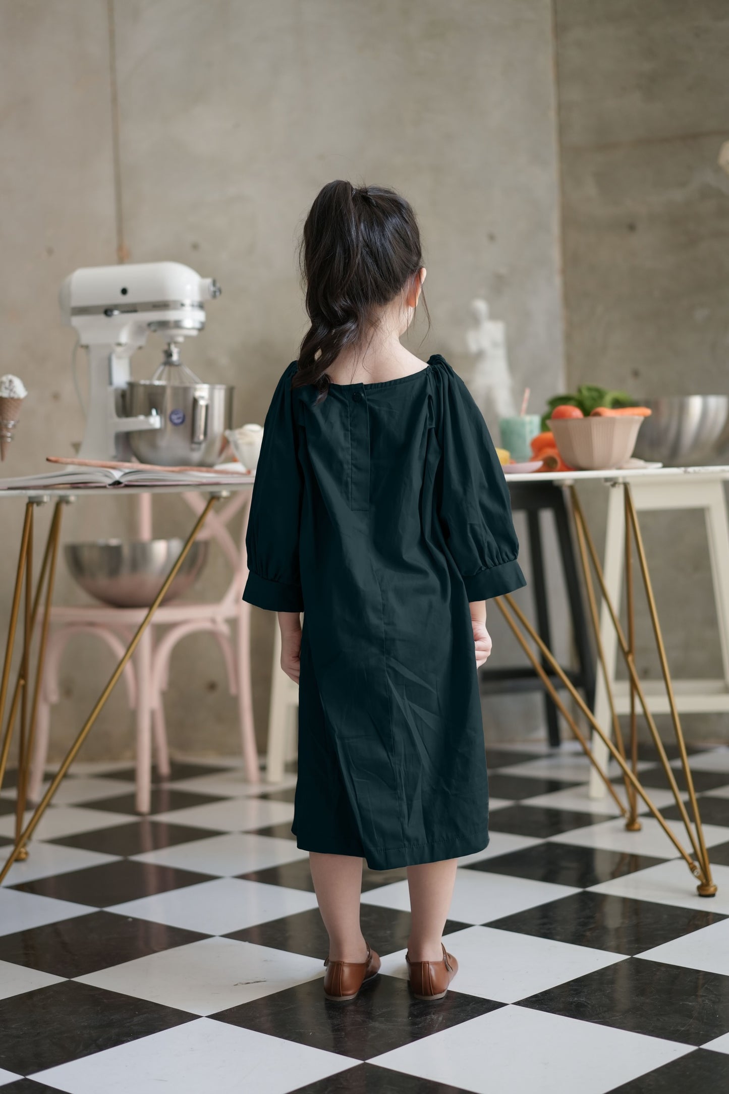 MINI KELLY DRESS IN BASIL