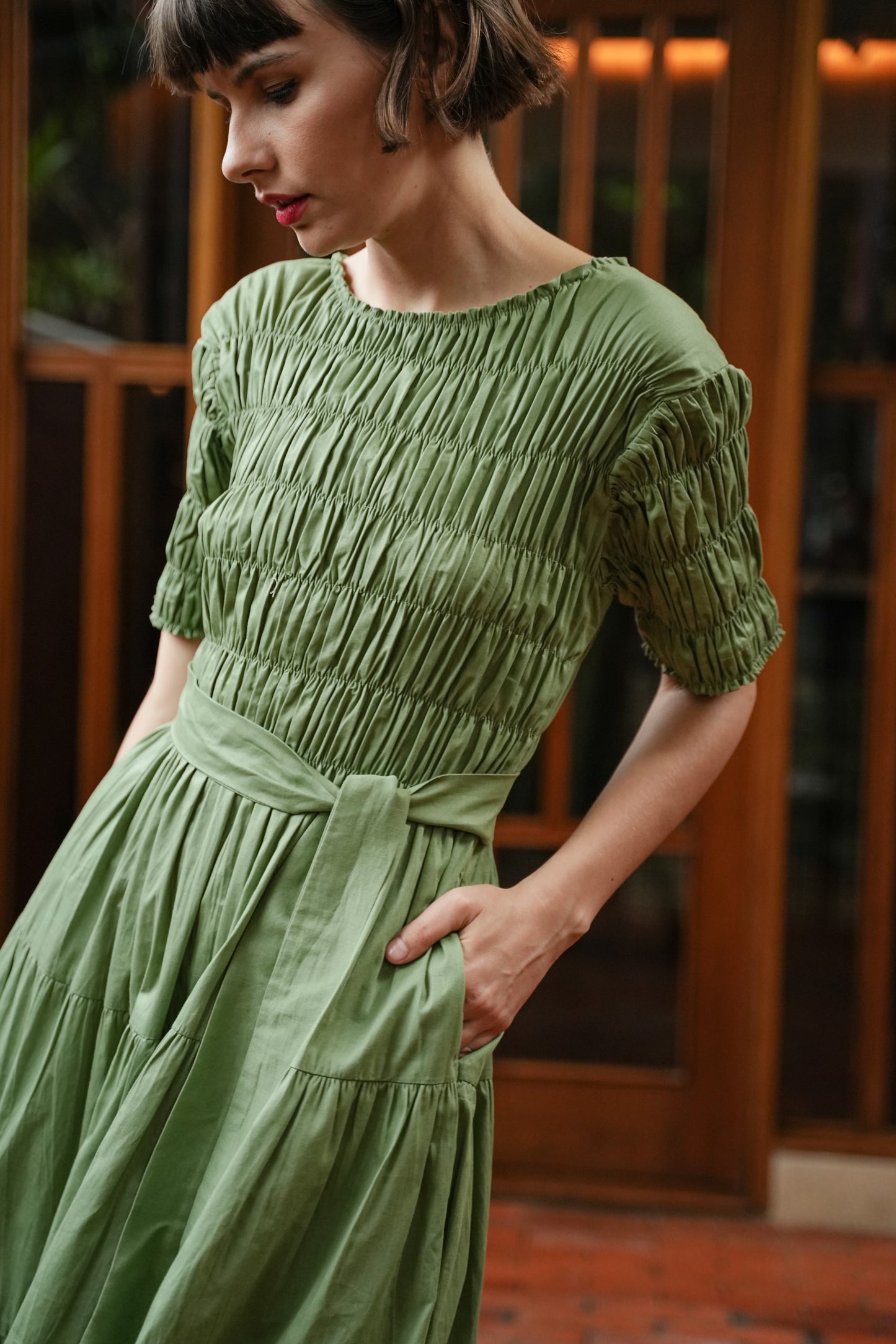 ESMEE DRESS IN LIME CREME