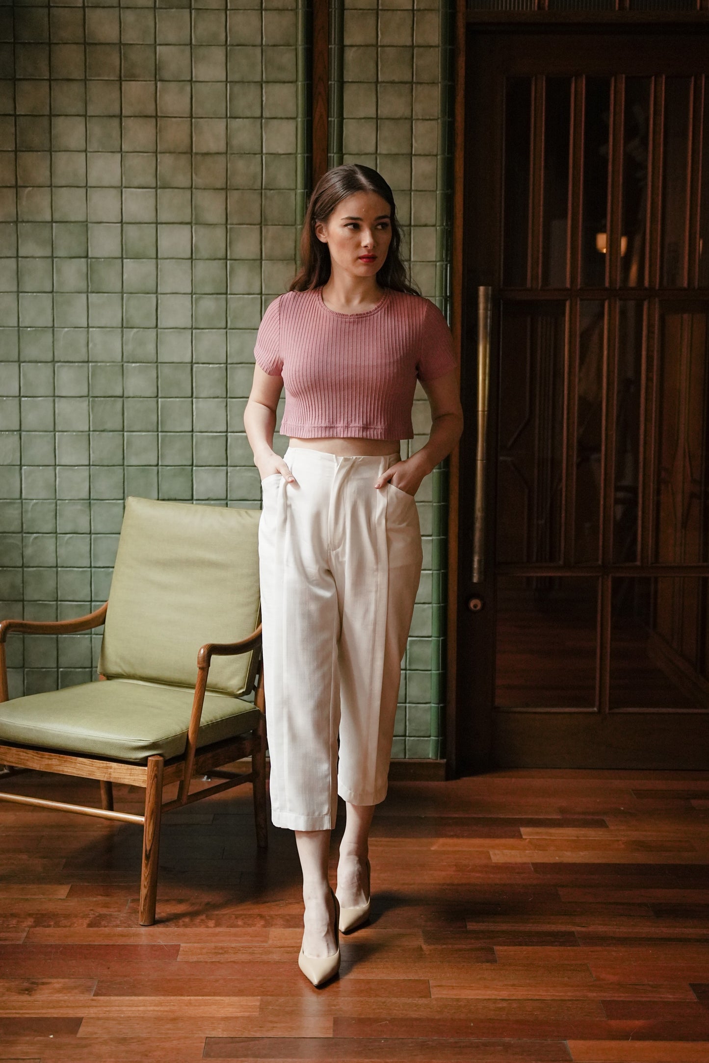 SWORD PANTS IN PEARL WHITE