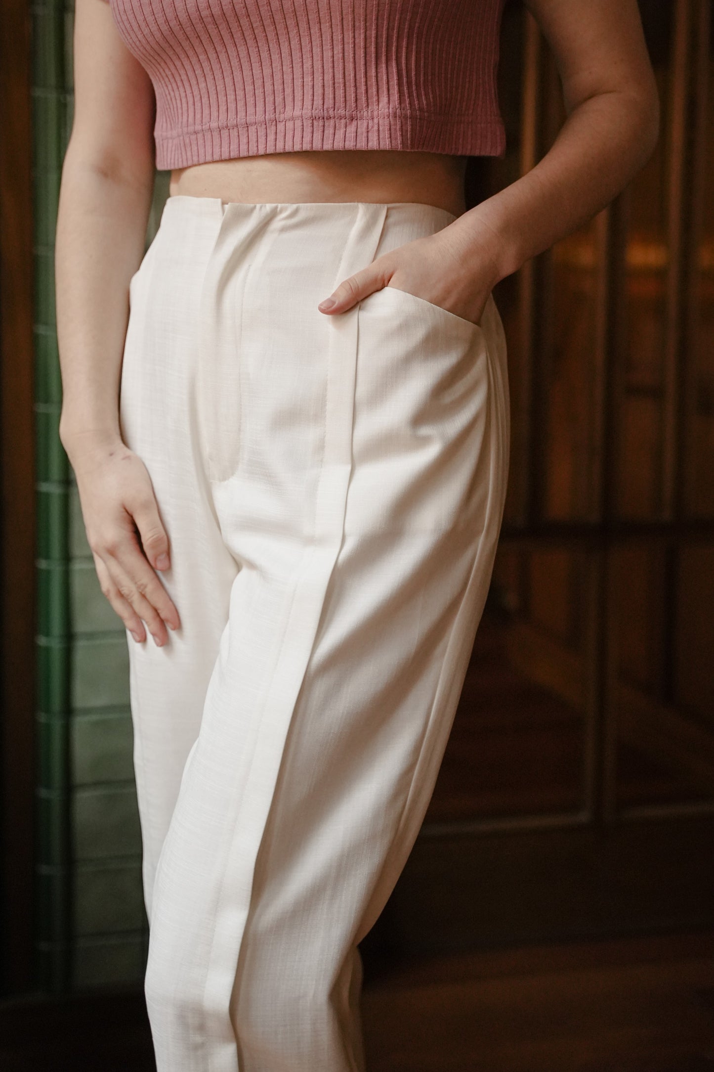 SWORD PANTS IN PEARL WHITE