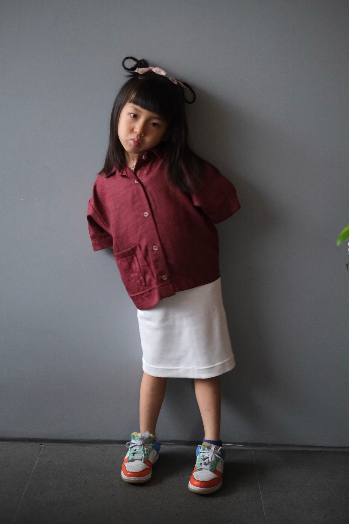 MINI CLARA TOP IN VELVET RED