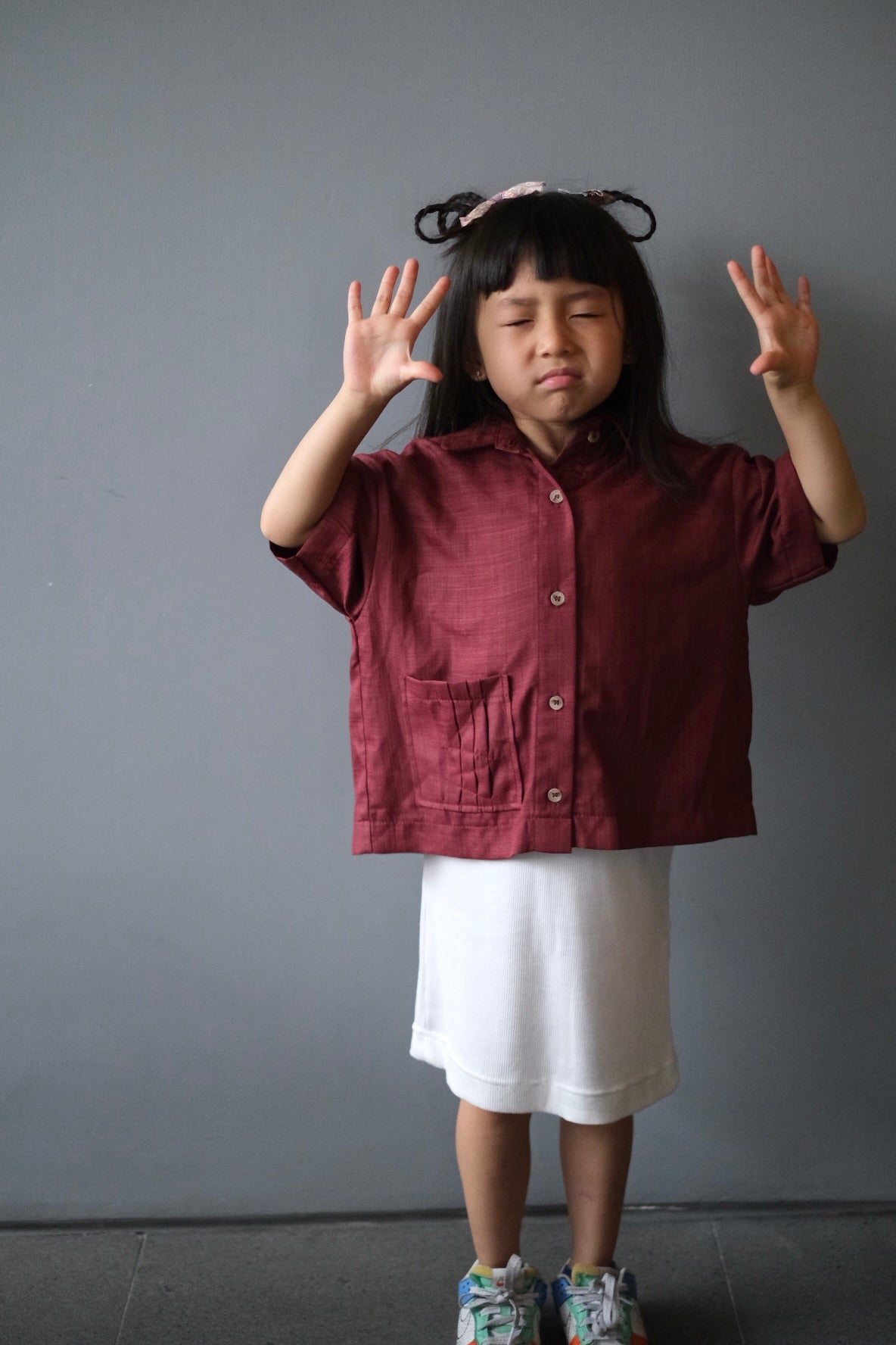 MINI CLARA TOP IN VELVET RED
