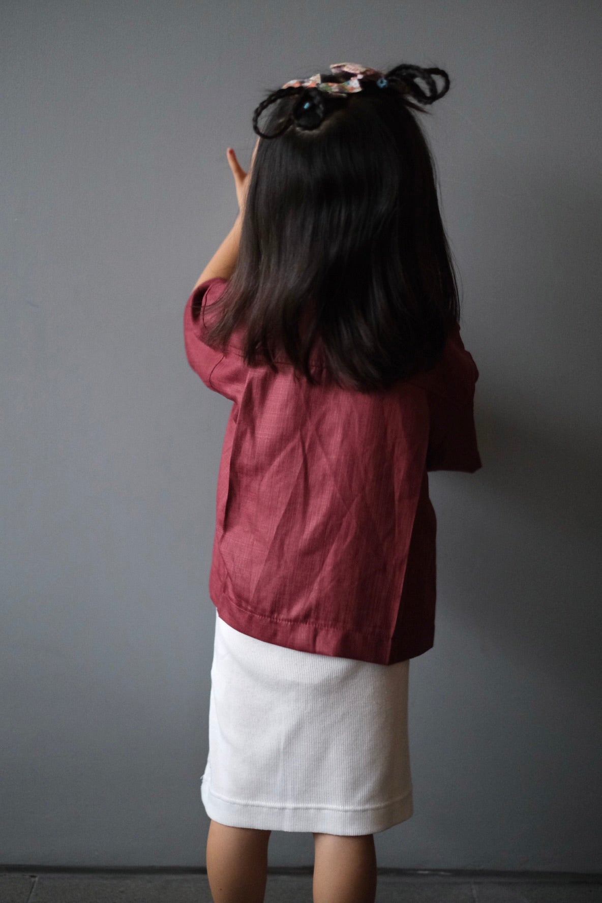 MINI CLARA TOP IN VELVET RED