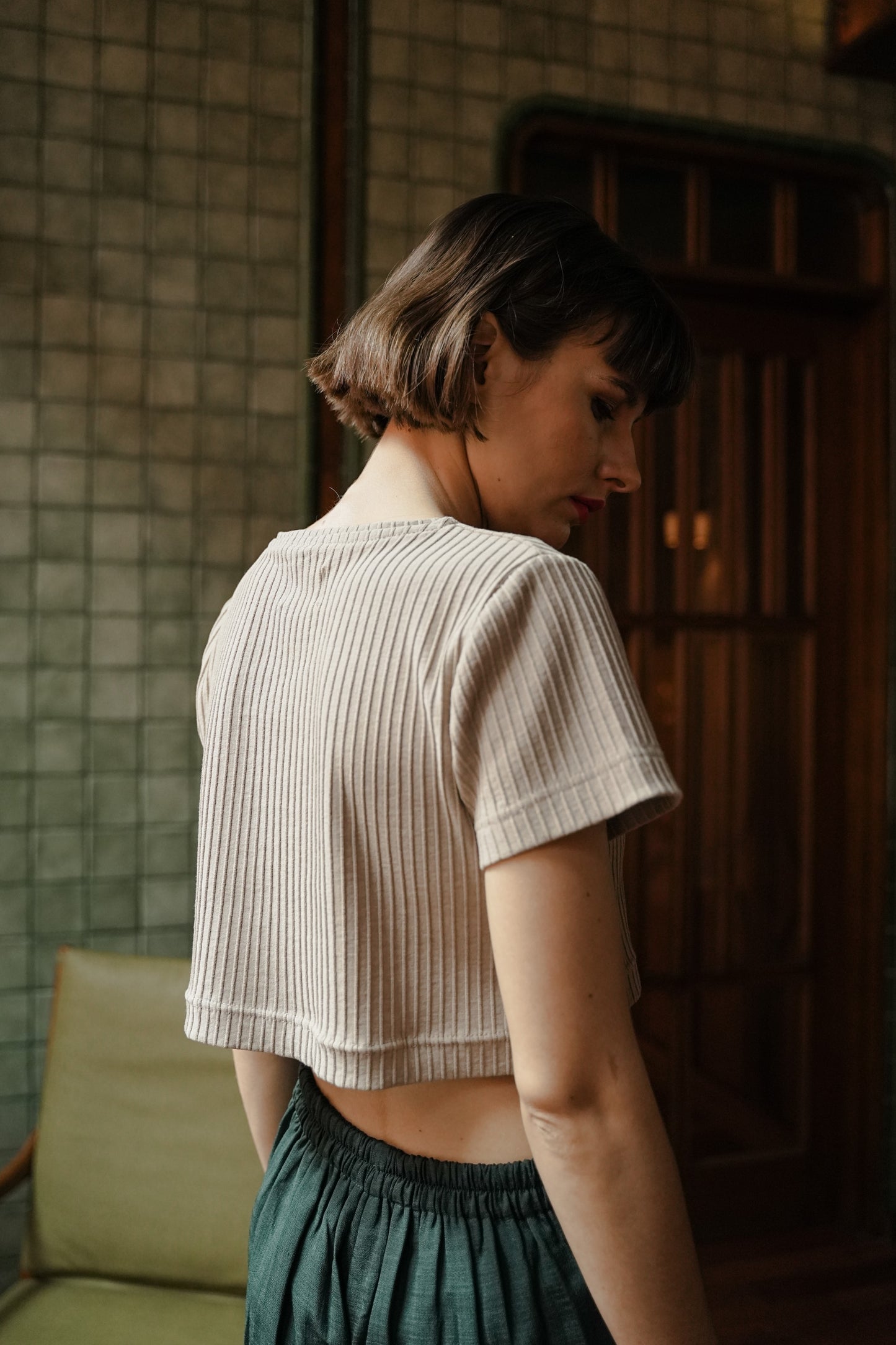 MELL CROP - SLEEVE IN CORIANDER