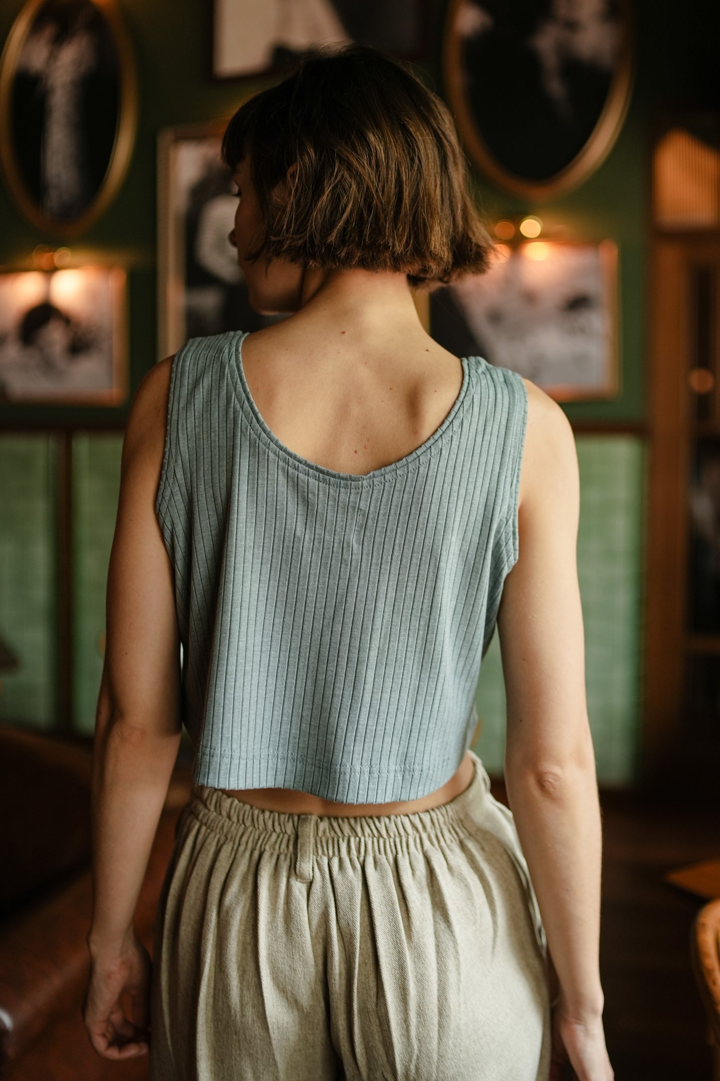 BIGAIL CROP - SLEEVELESS IN NEPTUNE