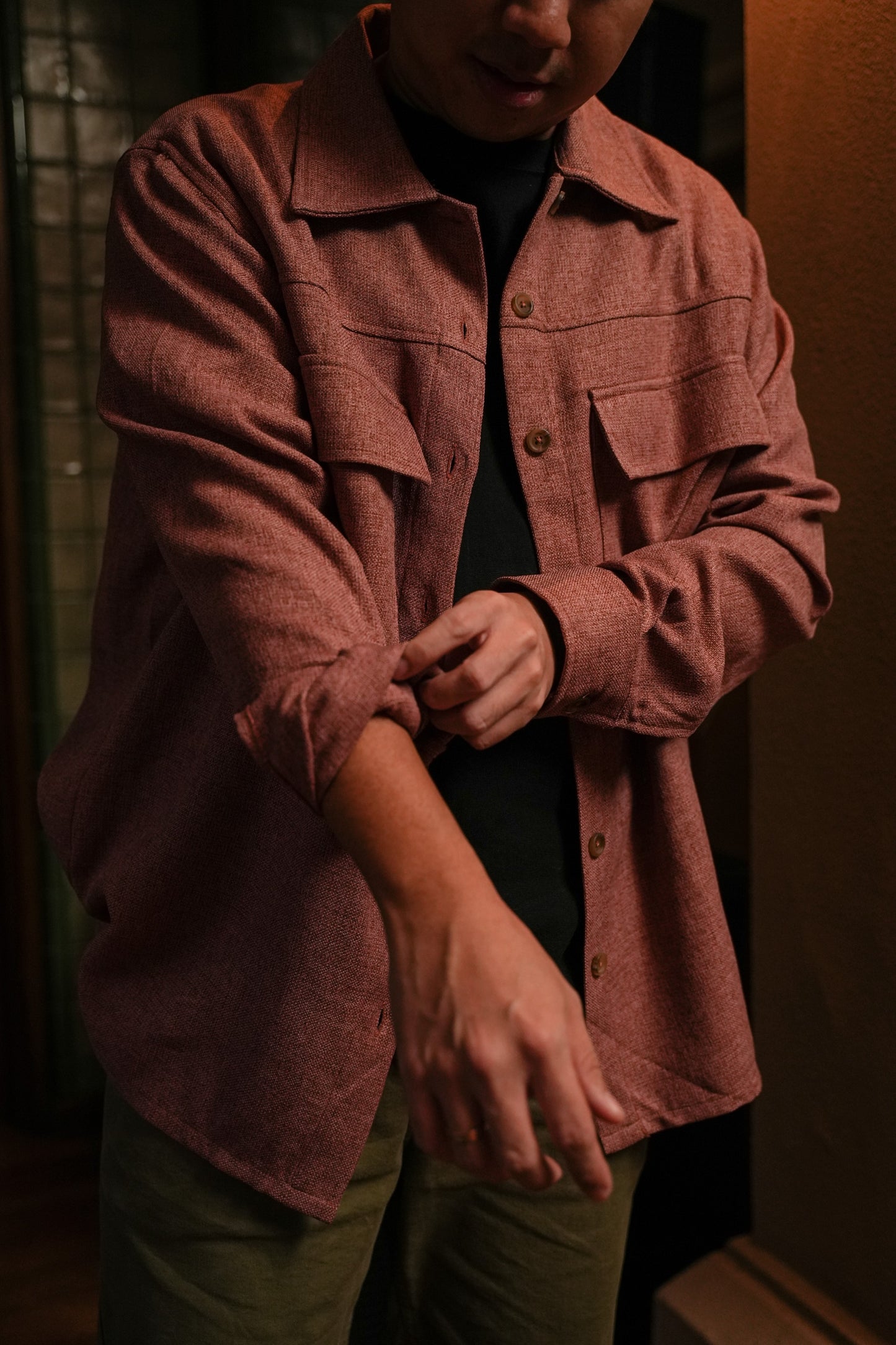 NATA UNISEX SHIRT IN ROSE AMBER