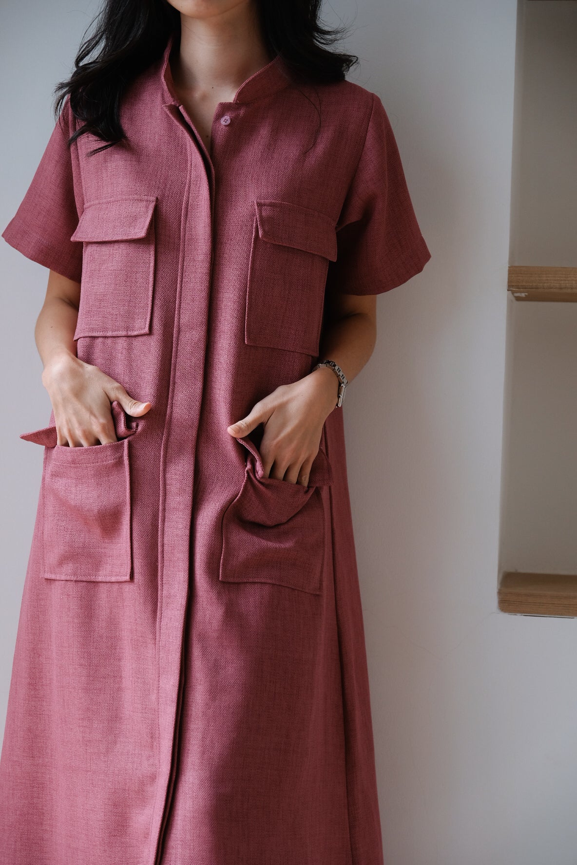 GABRIELLE DRESS SLEEVE IN HEIRLOOM PLUM