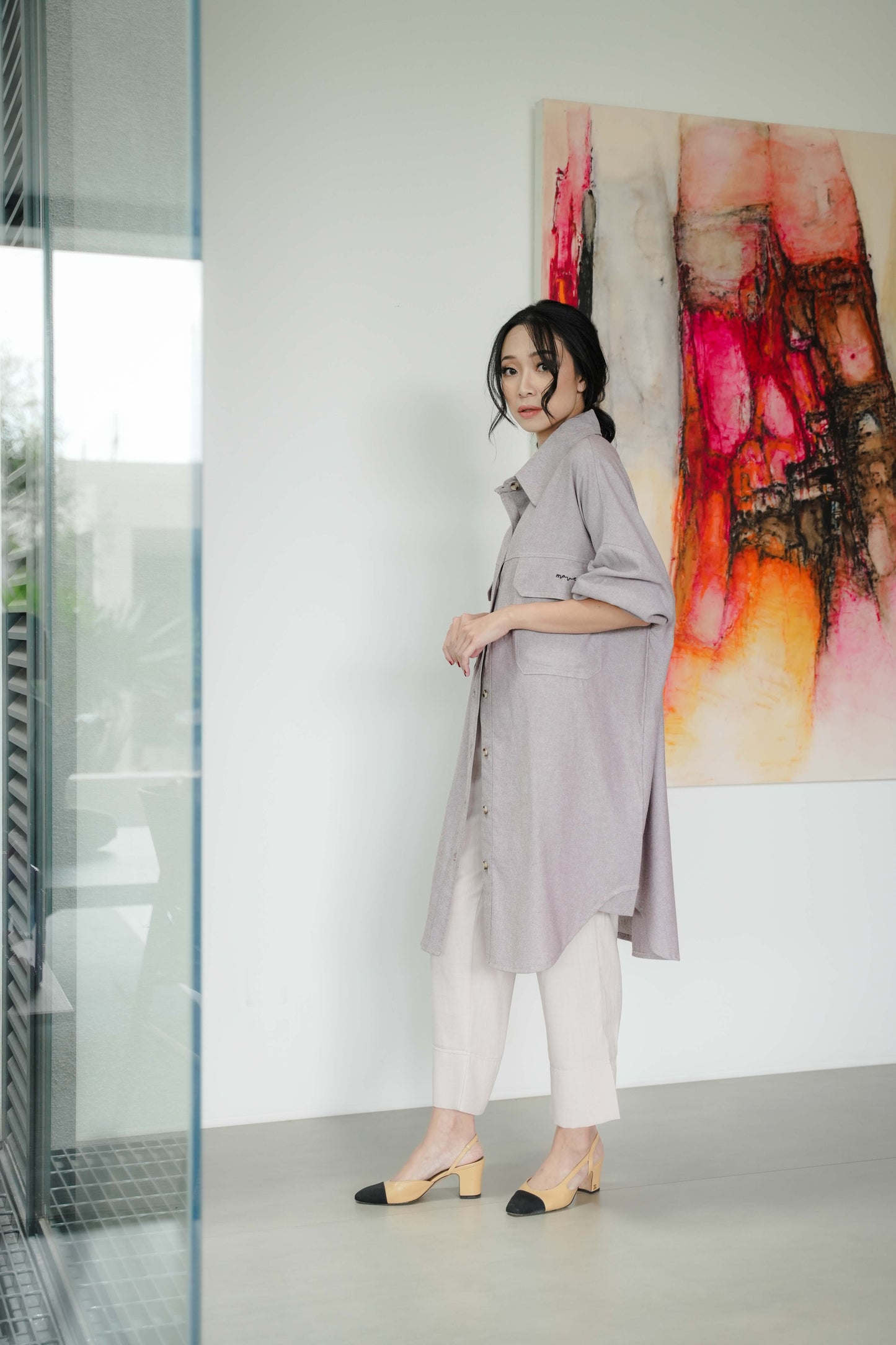ETERNELLE SHIRTDRESS FOR HER IN MUSHROOM