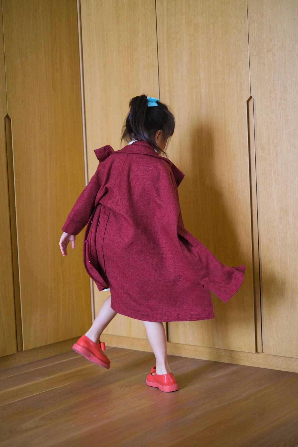 MINI GRACE COAT IN FRENCH CHERRY