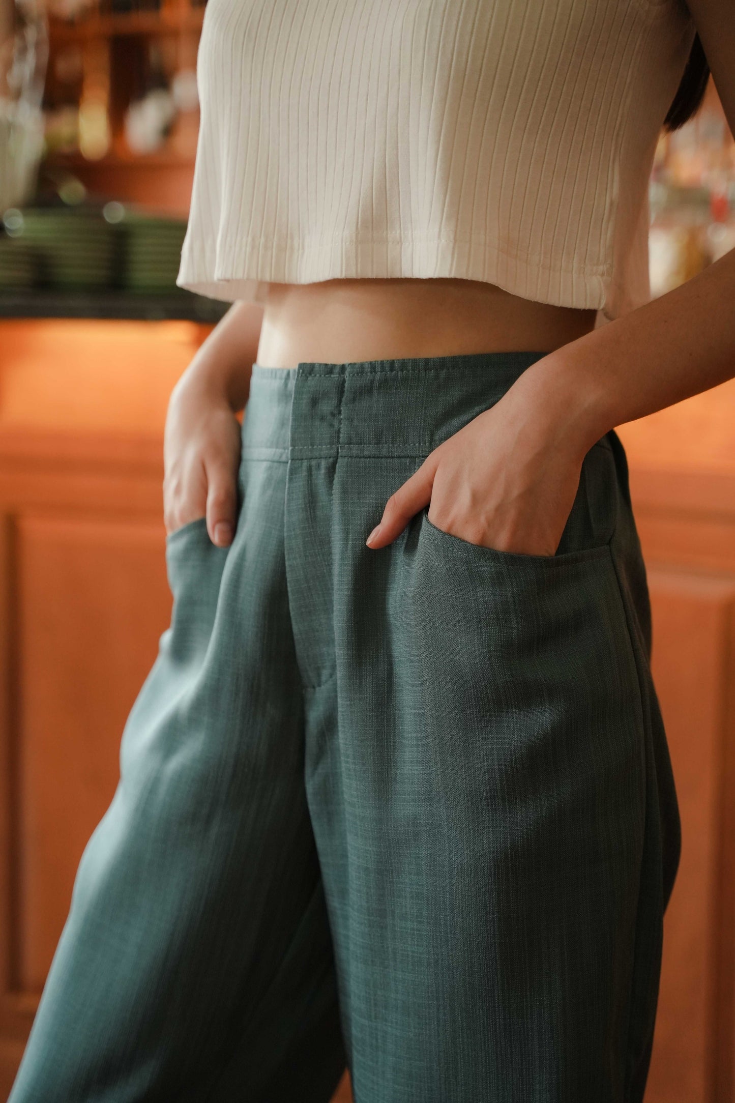 PALAIS PANTS IN MALACHITE