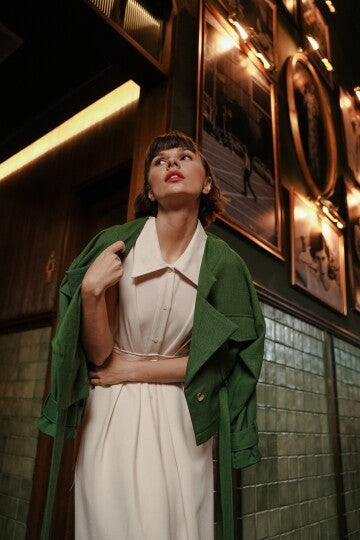 ALIYAA DRESS SLEEVELESS IN PEARL WHITE