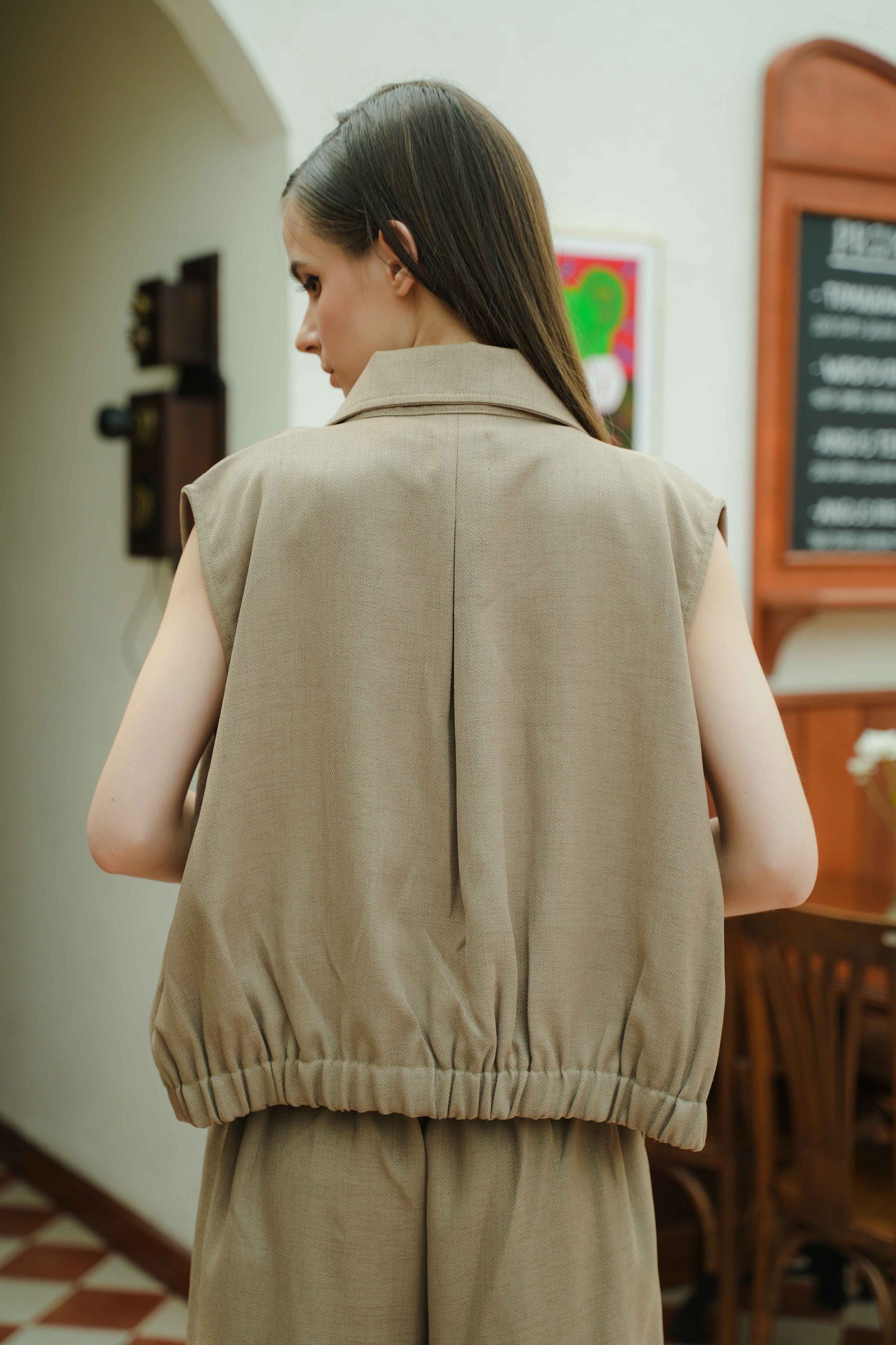 LUCERN TOP IN POSY GREEN