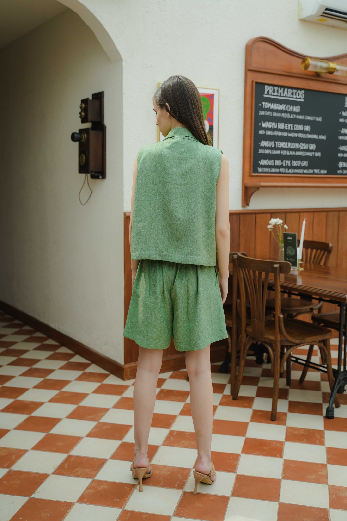 ELYSEES VEST IN BAMBOU GREEN