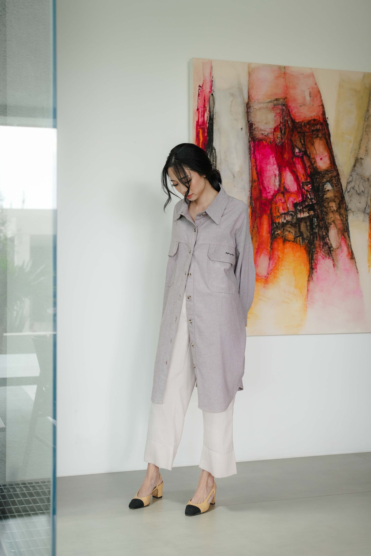 ETERNELLE SHIRTDRESS FOR HER IN MUSHROOM