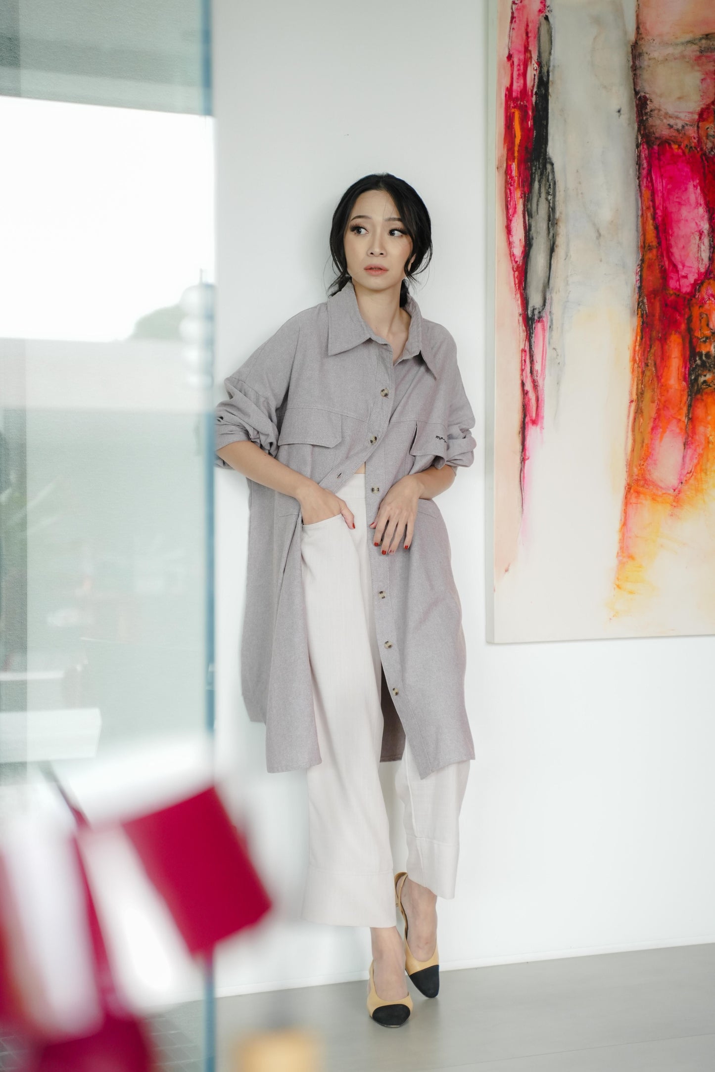 ETERNELLE SHIRTDRESS FOR HER IN MUSHROOM