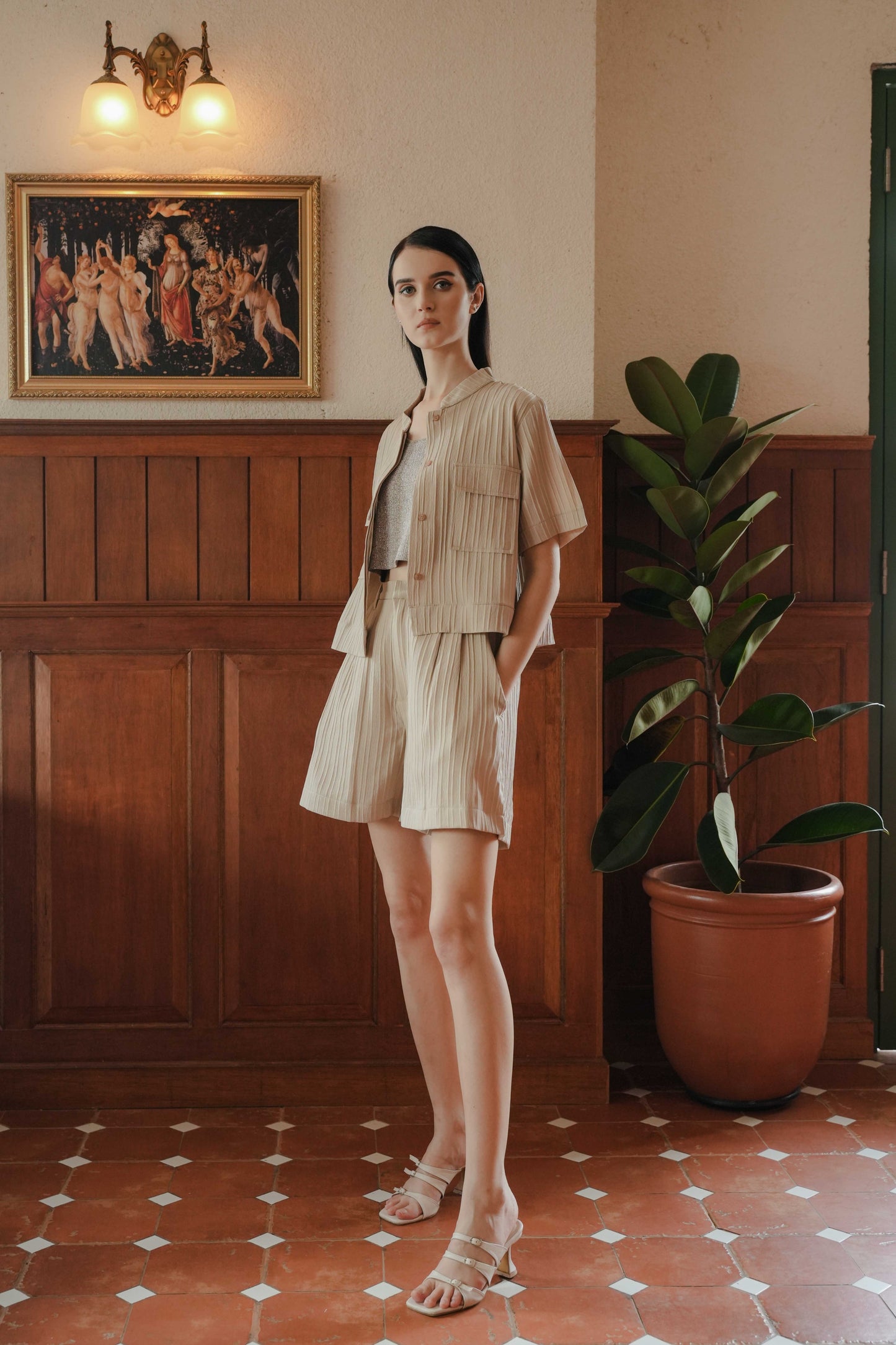 LOUVRE TOP SLEEVE IN FRAPPE