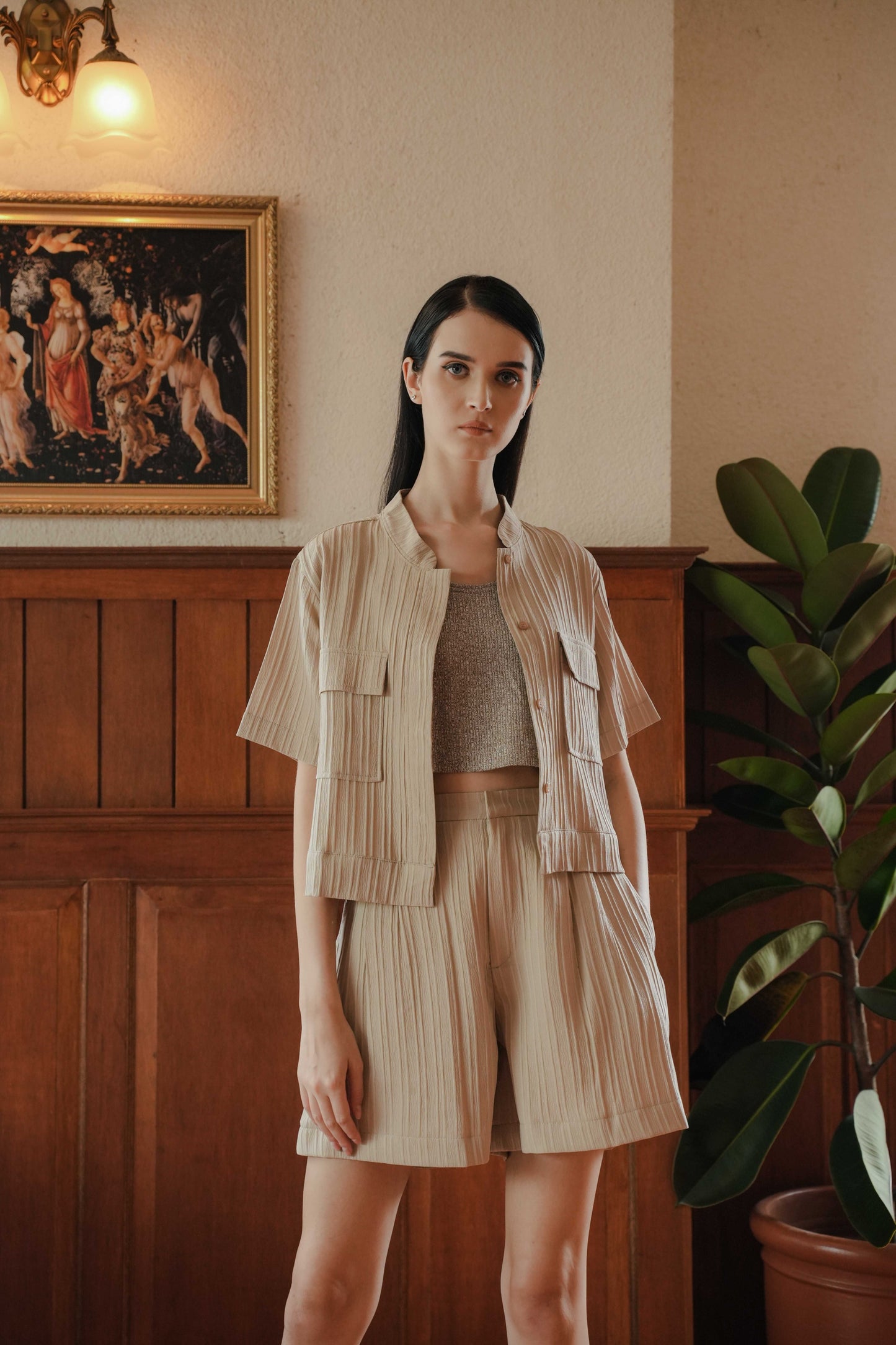 LOUVRE TOP SLEEVE IN FRAPPE