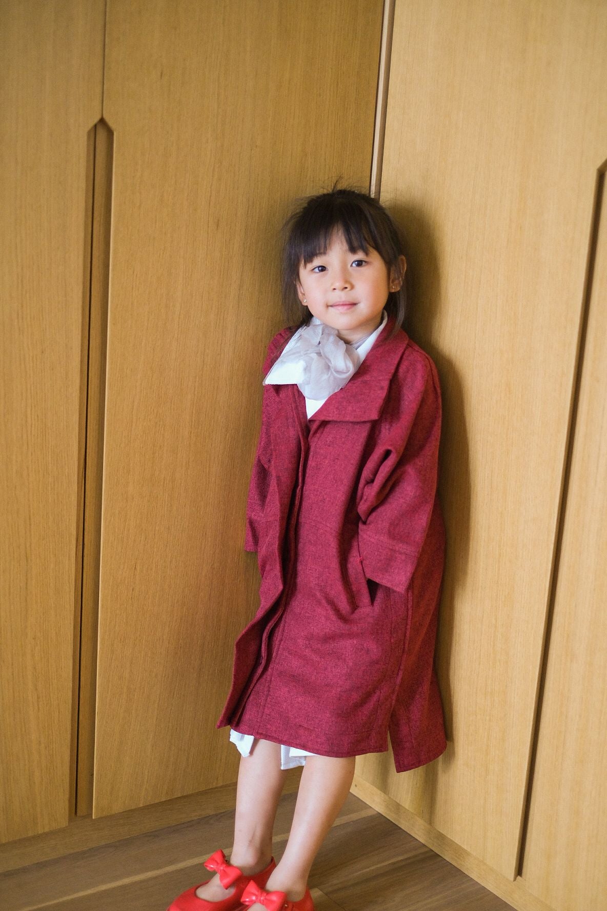 MINI GRACE COAT IN FRENCH CHERRY