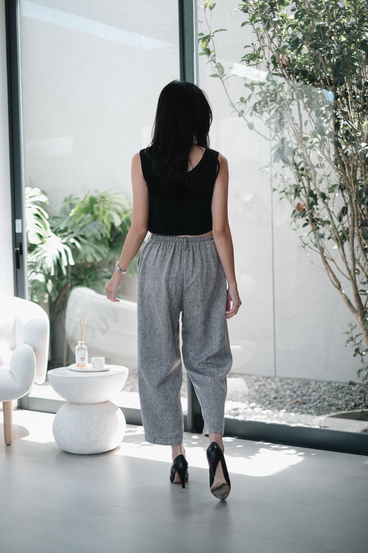LONG KATIA PANTS IN COOL GREY