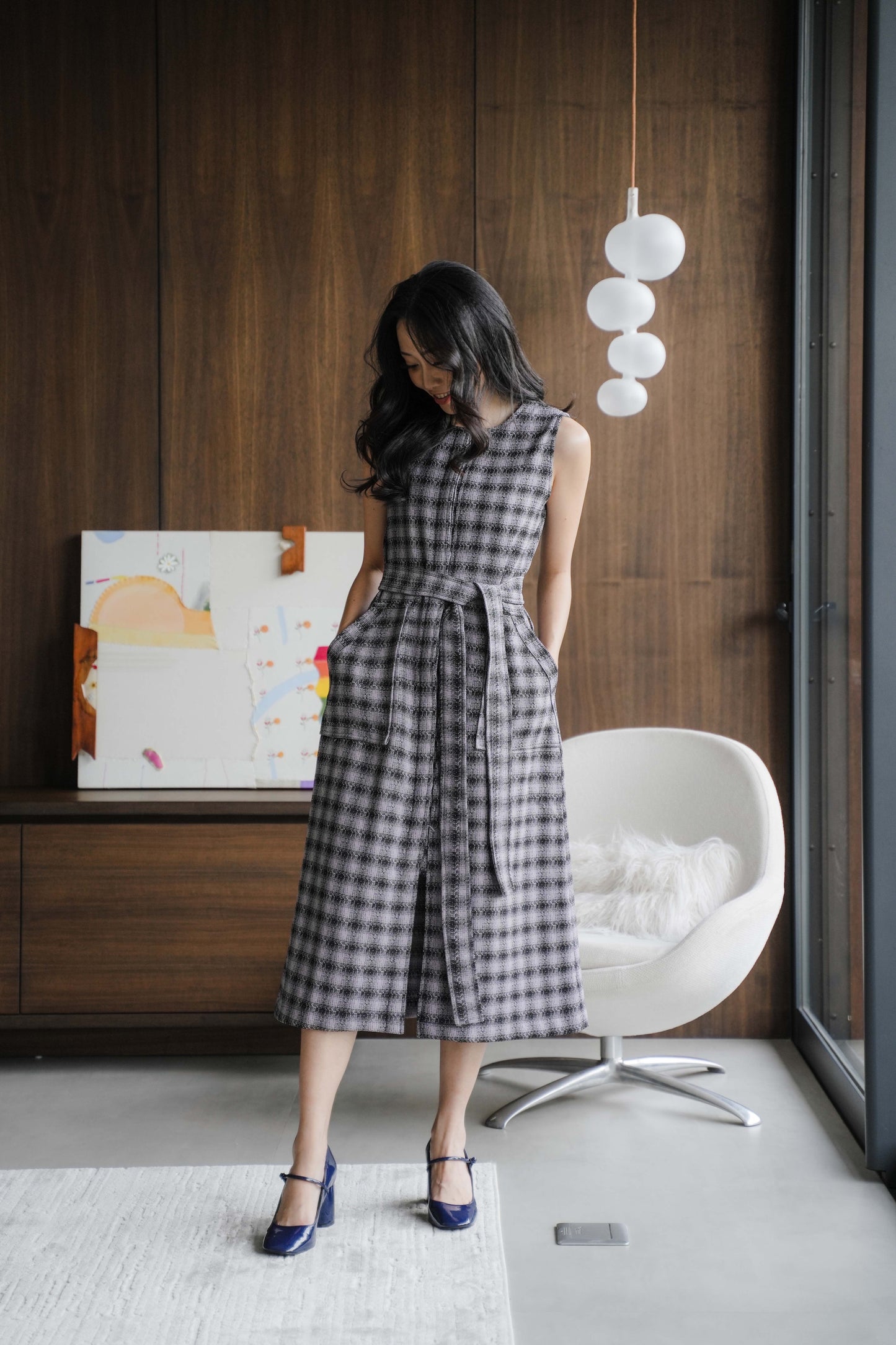 NEW AUDREY DRESS IN PHANTOM