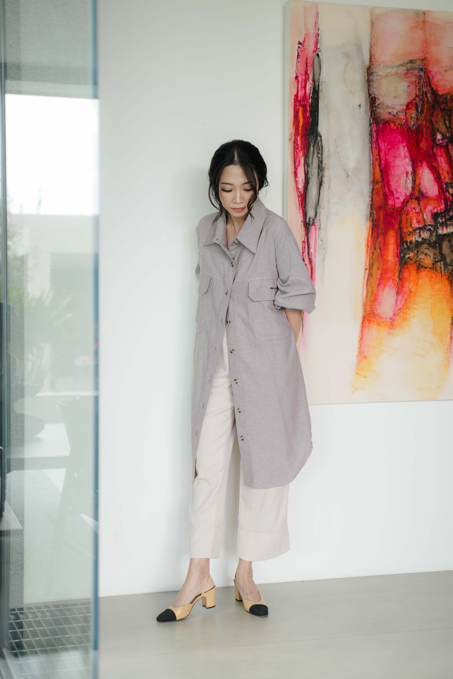 ETERNELLE SHIRTDRESS FOR HER IN MUSHROOM