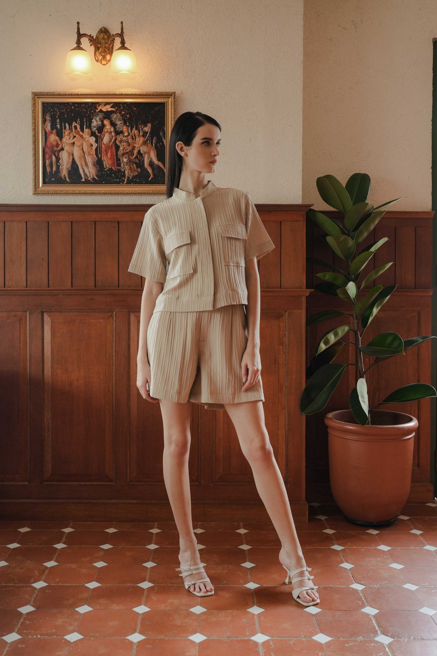 LOUVRE TOP SLEEVE IN FRAPPE