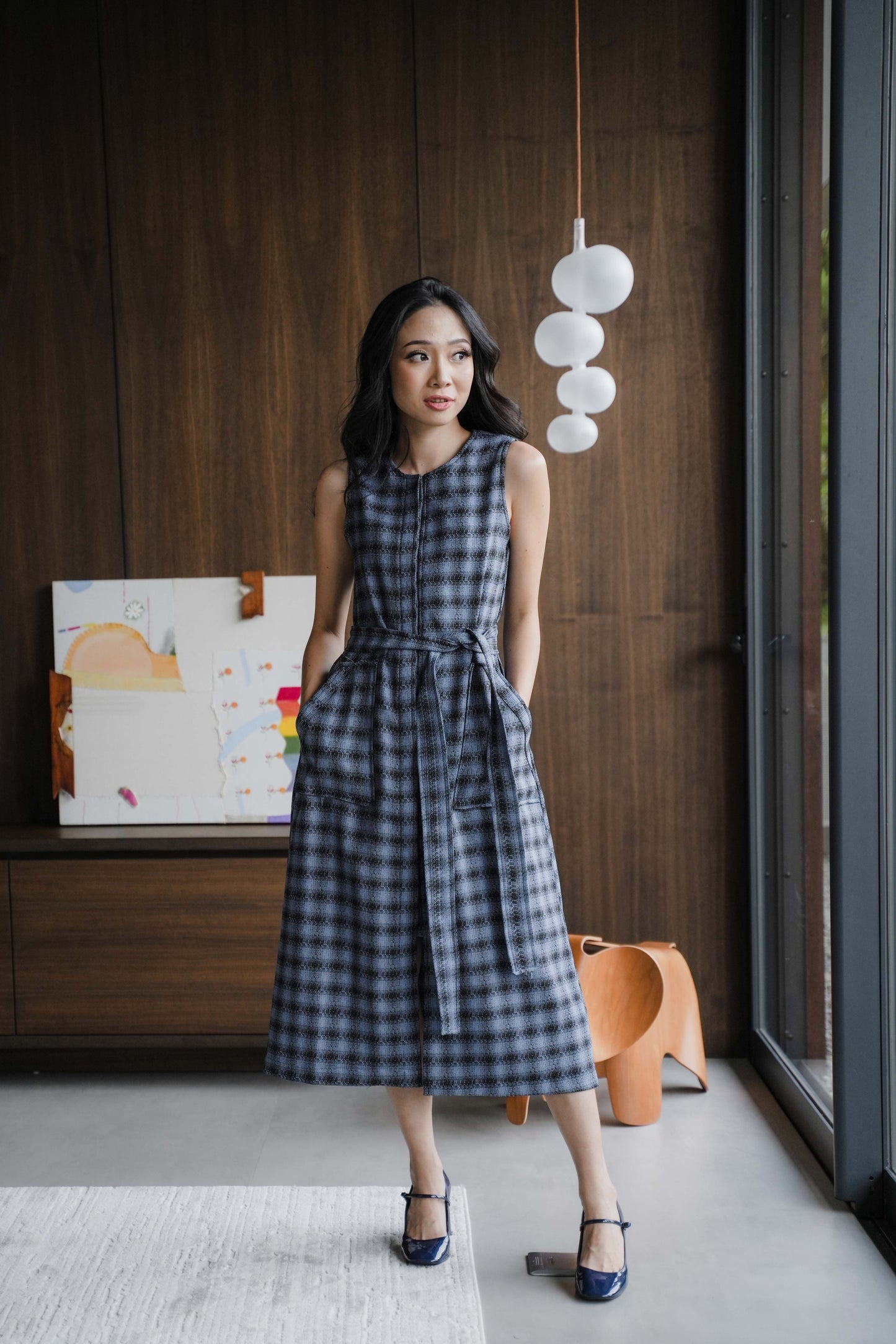 NEW AUDREY DRESS IN PEBBLE BLUE