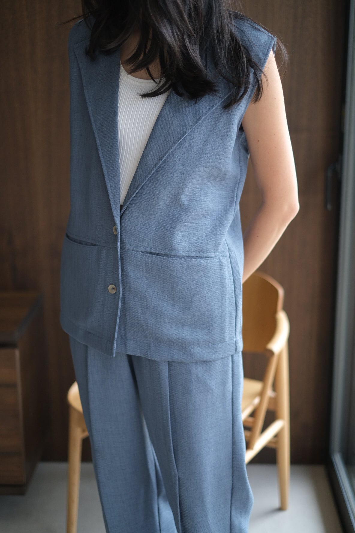 HONORE VEST IN CASHMERE BLUE