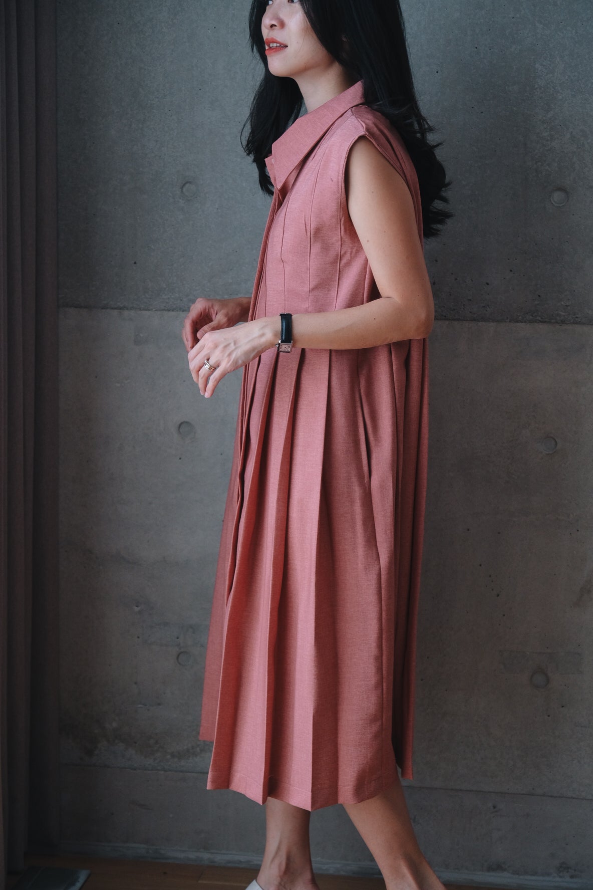 DENNISE DRESS IN BURN CORAL