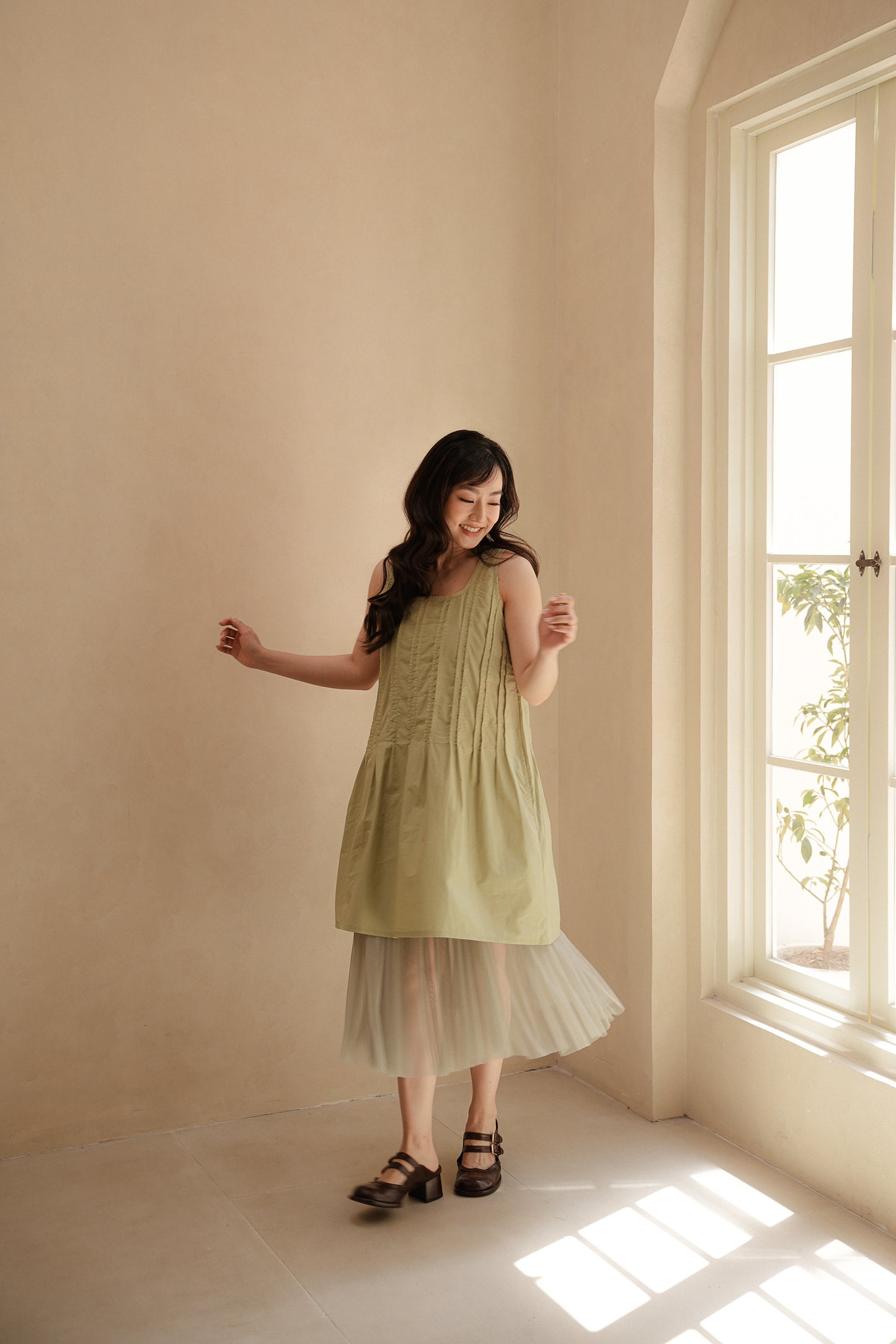 BECCA DRESS IN MATCHA