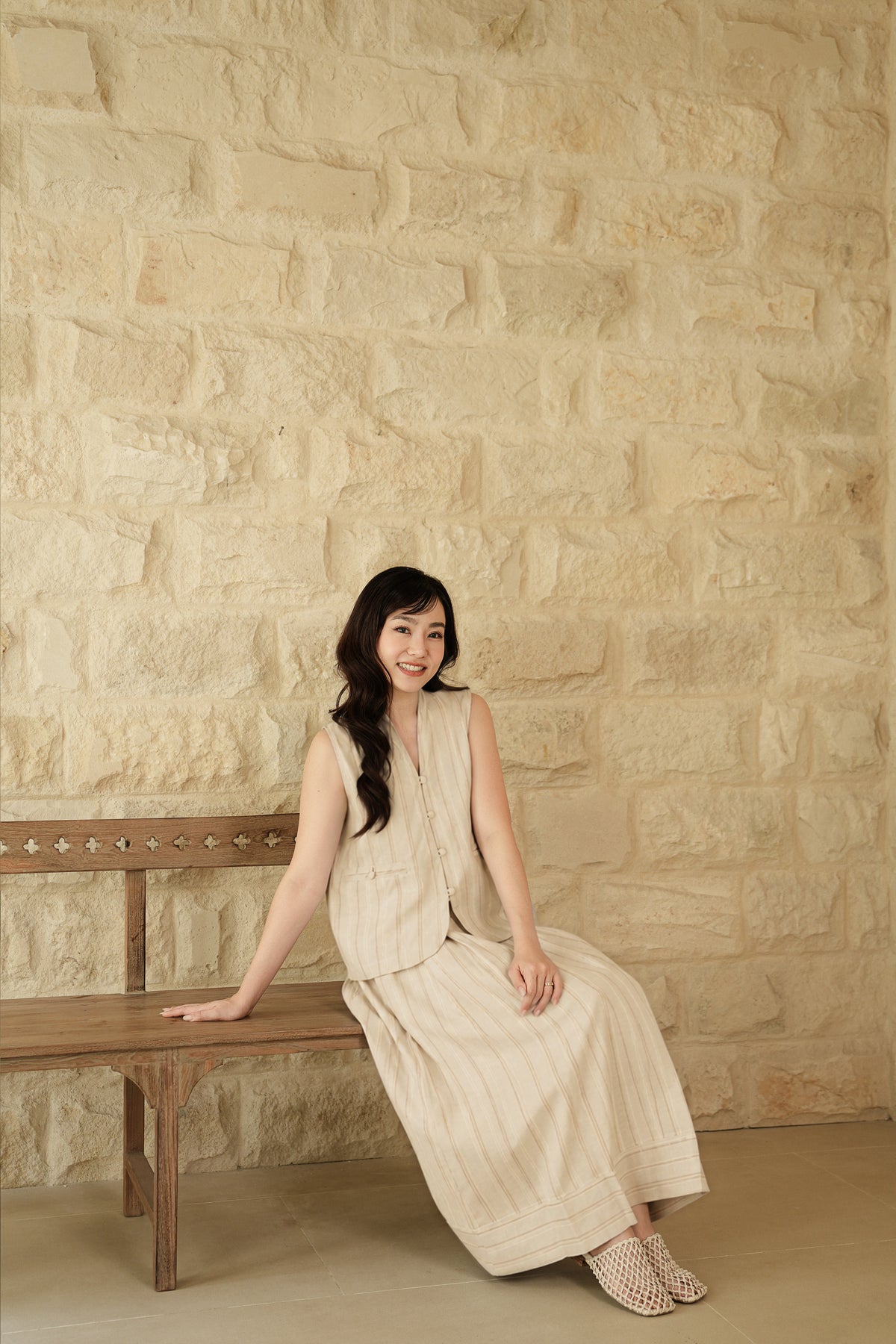 AMALFI VEST IN SAND