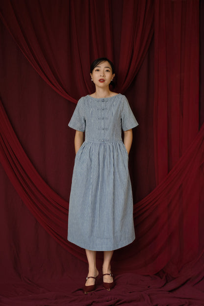 BAO DRESS IN MUTED BLUE