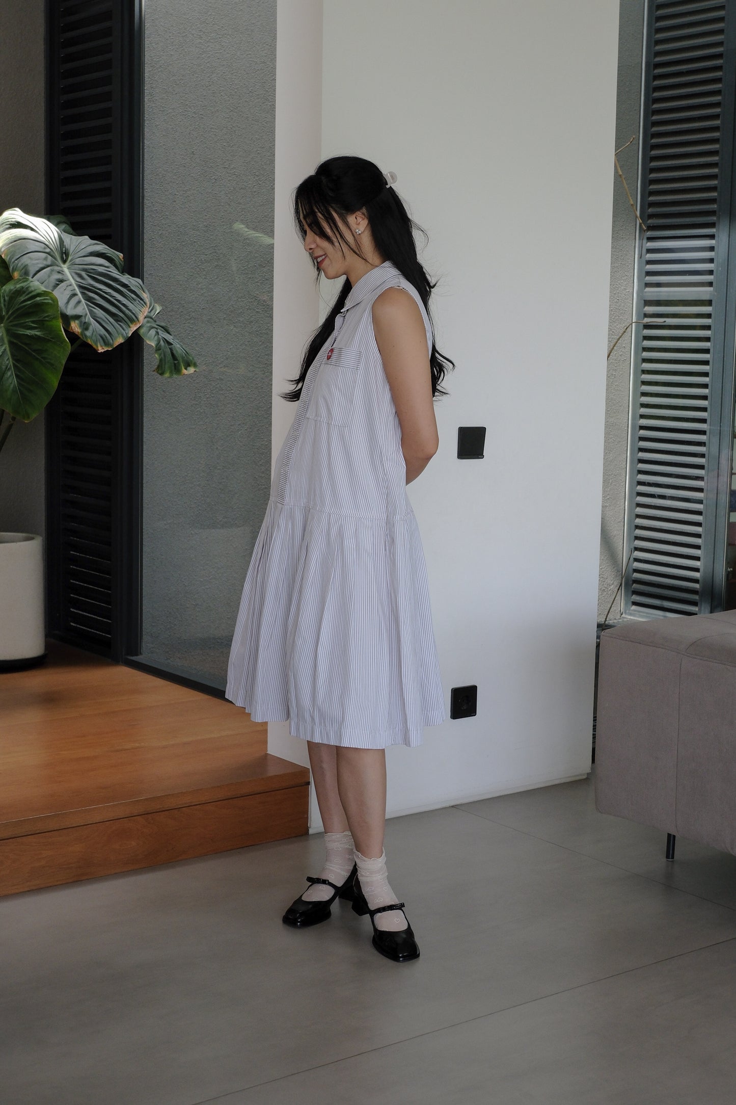 JORDIE DRESS IN EARL GREY