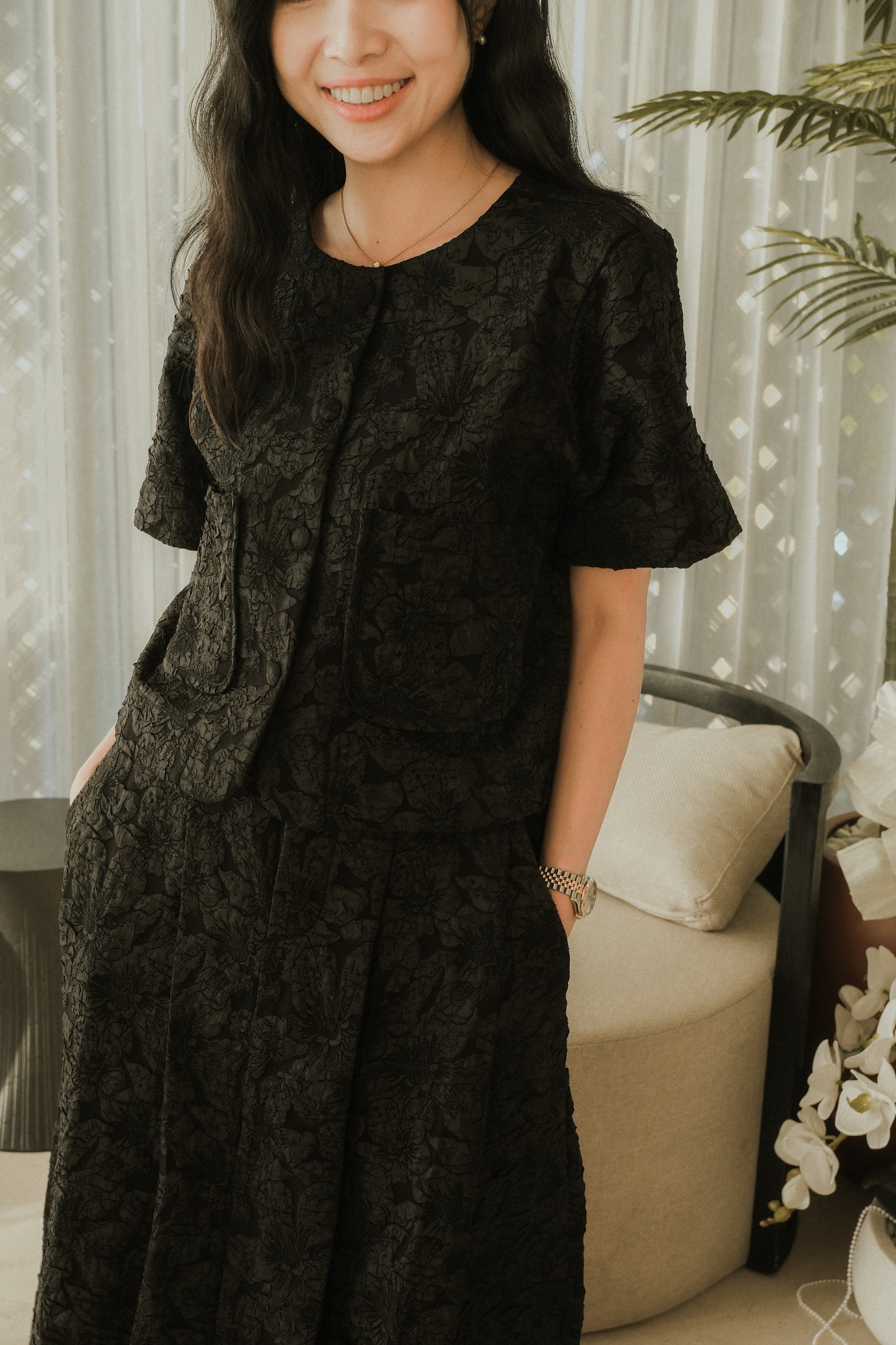 CELESTE TOP IN NOIR