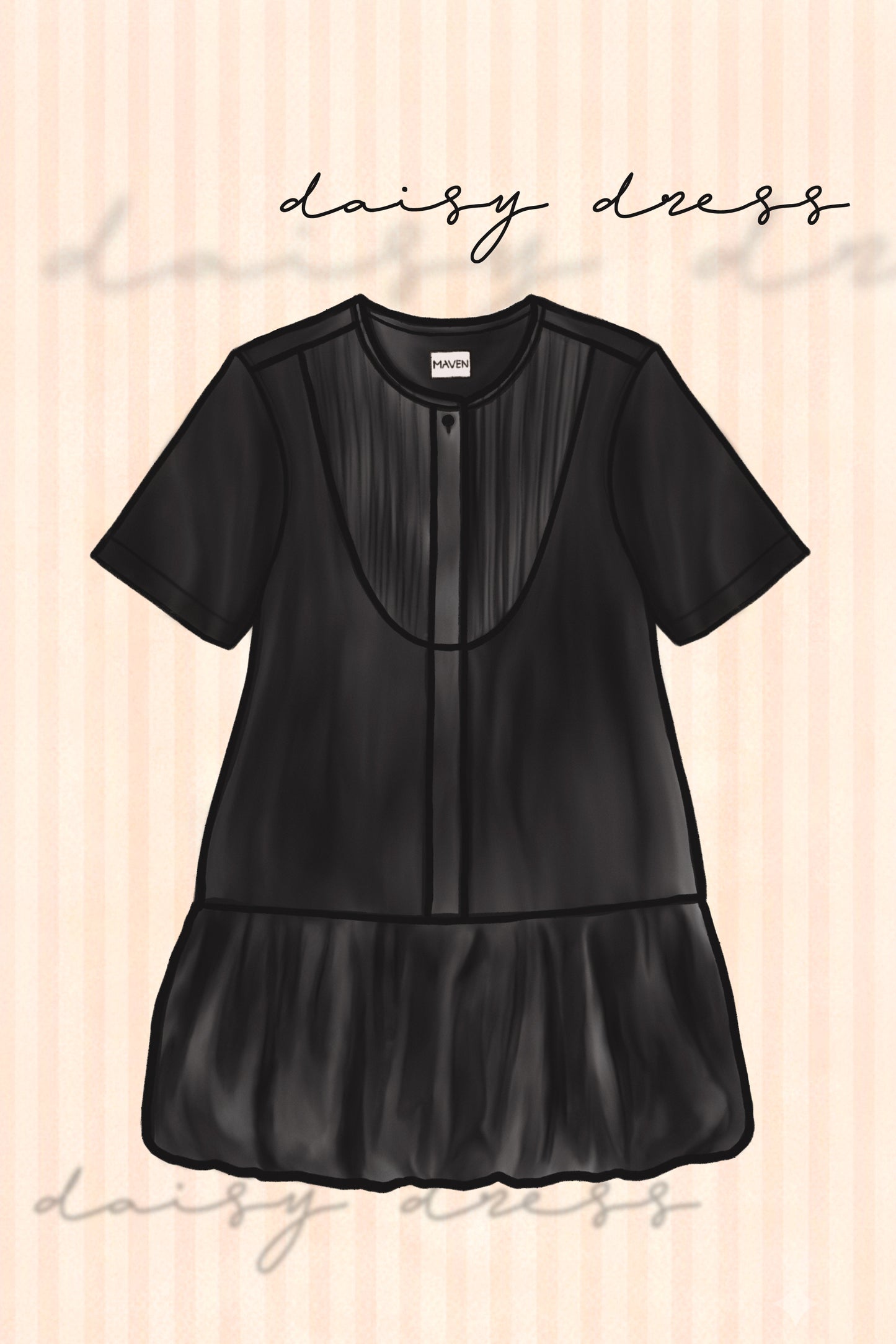 DAISY DRESS IN CAVIAR
