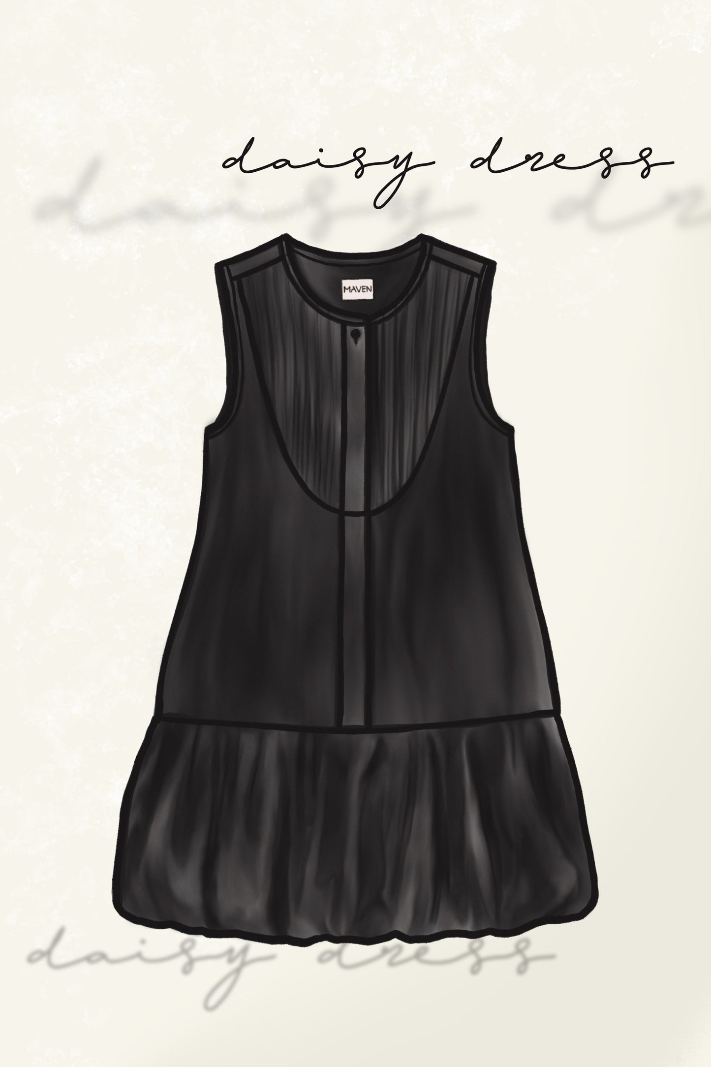 DAISY DRESS IN CAVIAR