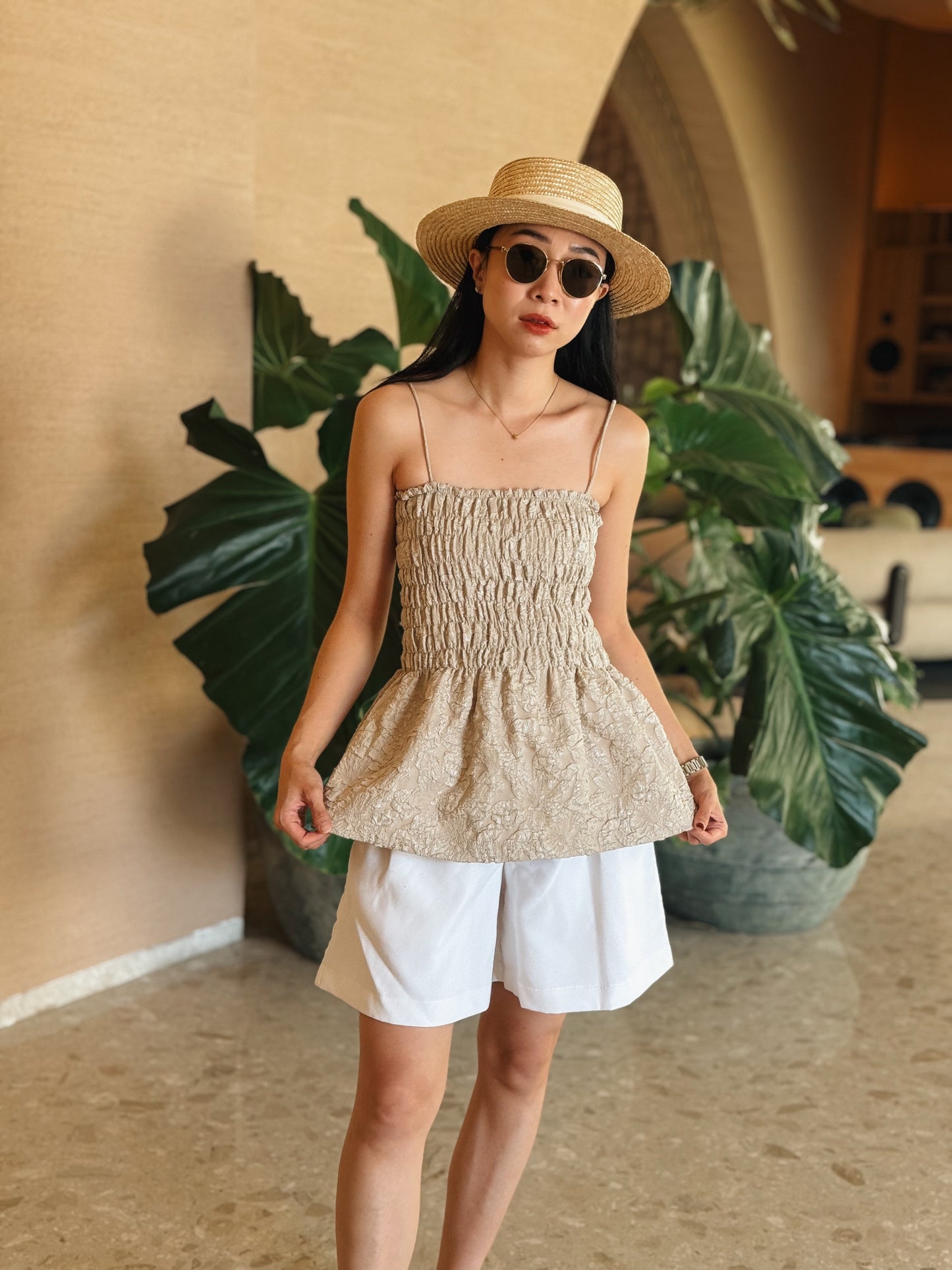 LUNETTE TANK IN CHAMPAGNE LILY